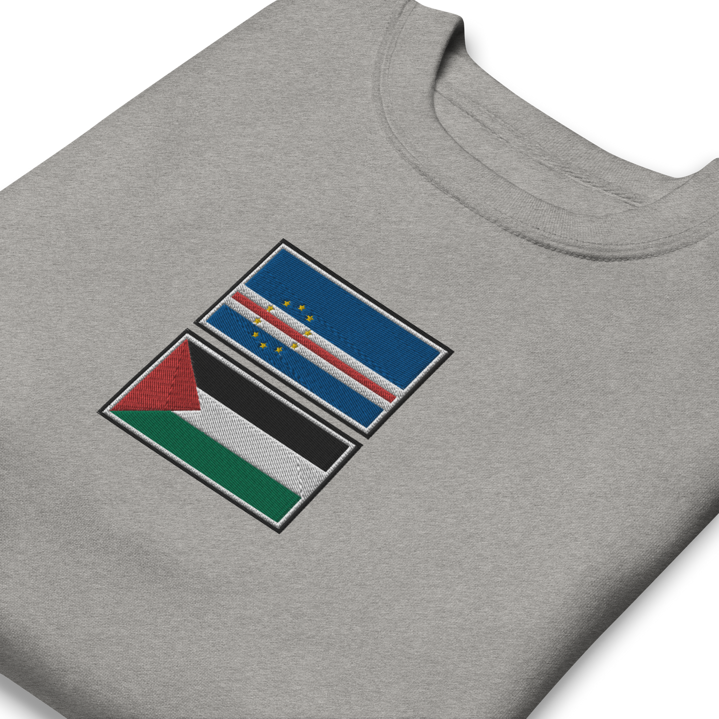 Cape Verde x Palestine Embroidered Unisex Sweatshirt