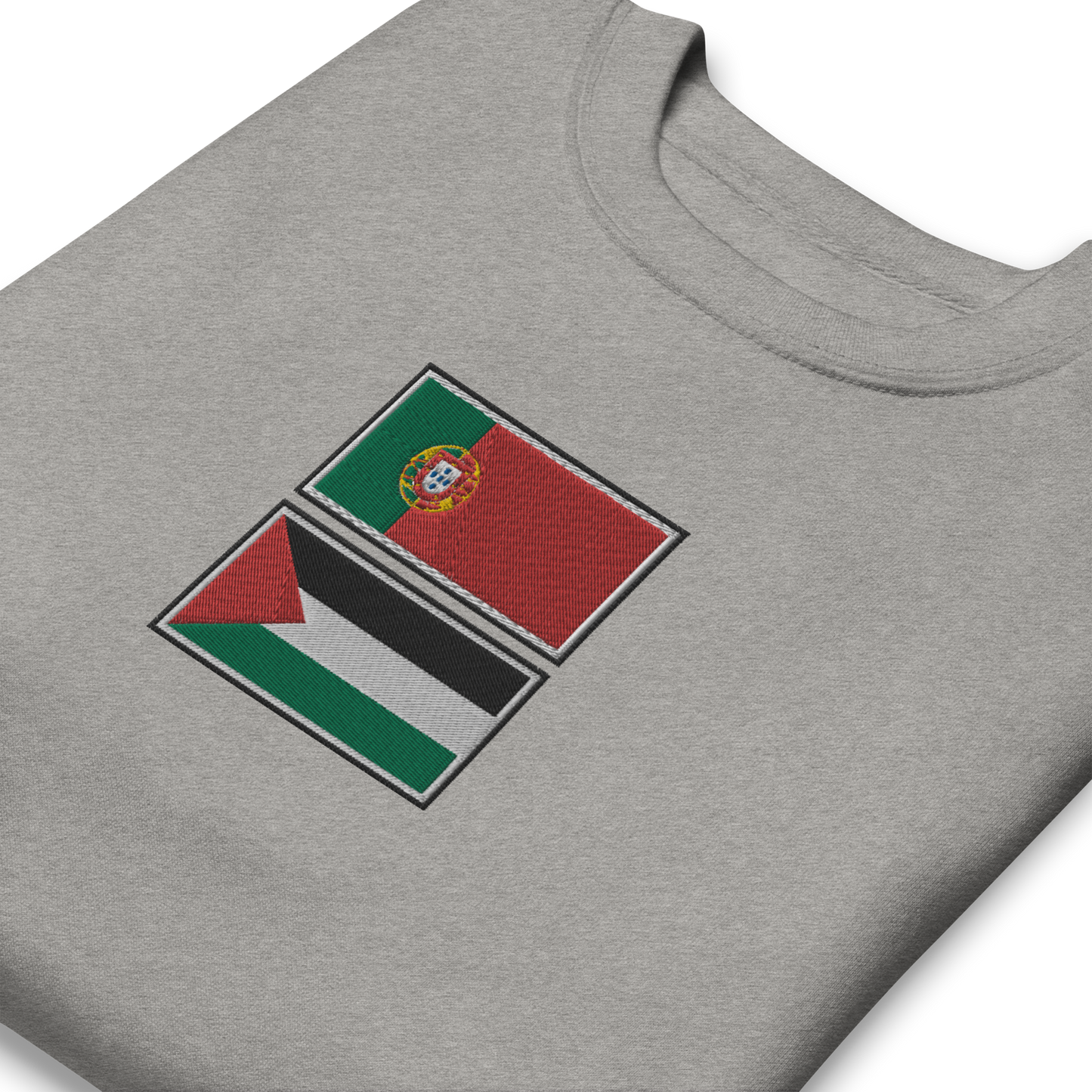 Portugal x Palestine Embroidered Unisex Sweatshirt