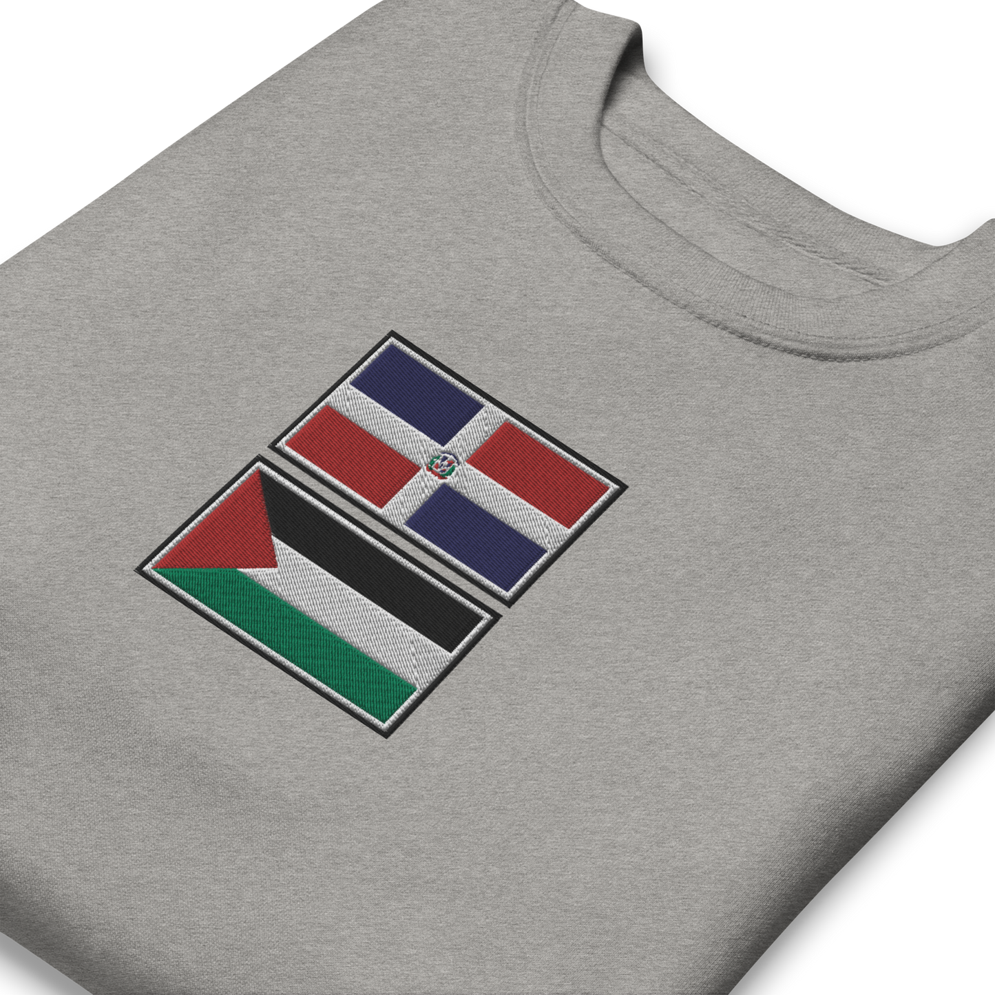 Dominican Republic x Palestine Embroidered Unisex Sweatshirt