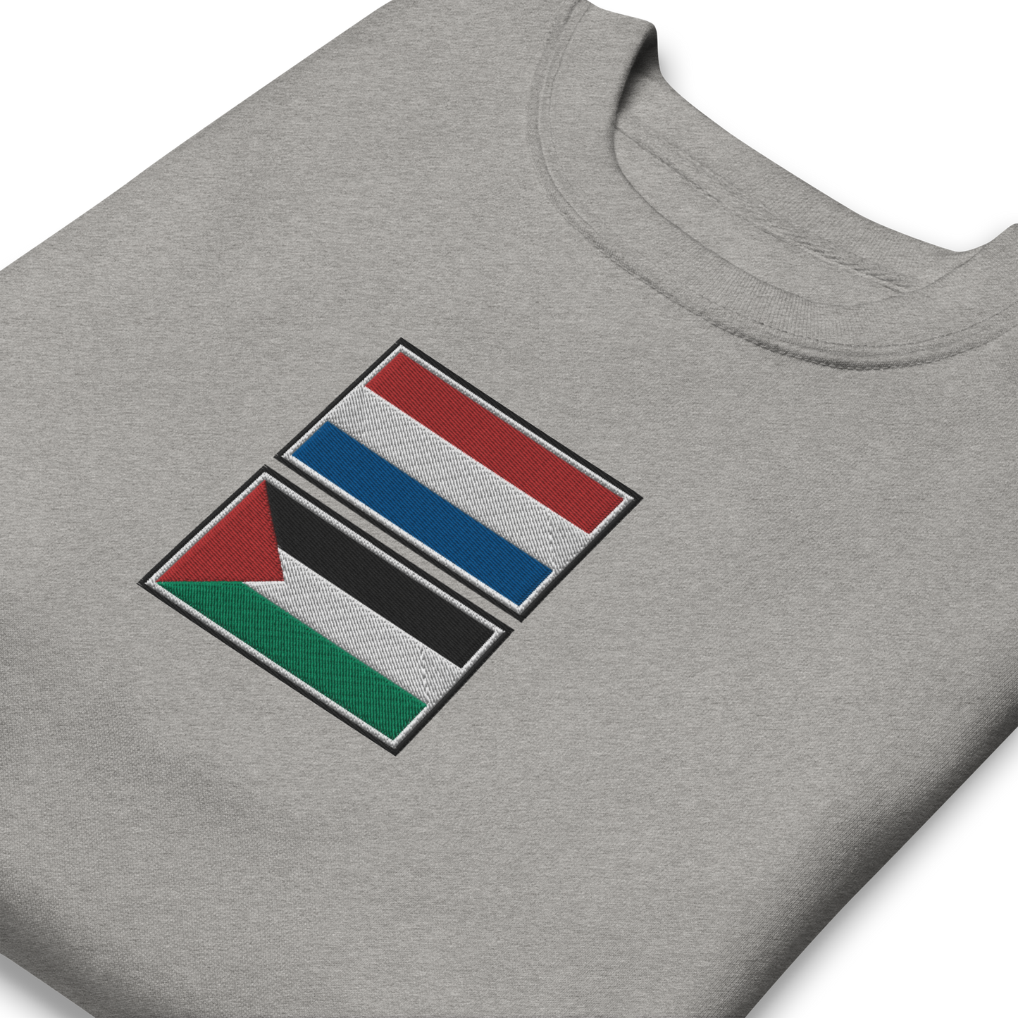 Netherlands x Palestine Embroidered Unisex Sweatshirt,