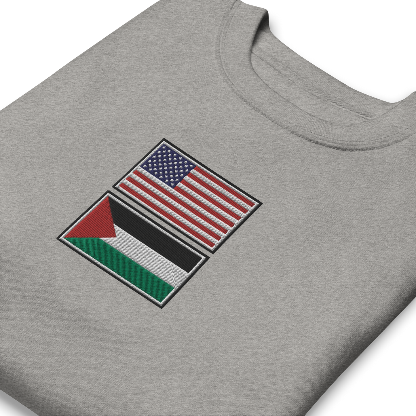 USA x Palestine Embroidered Unisex Sweatshirt