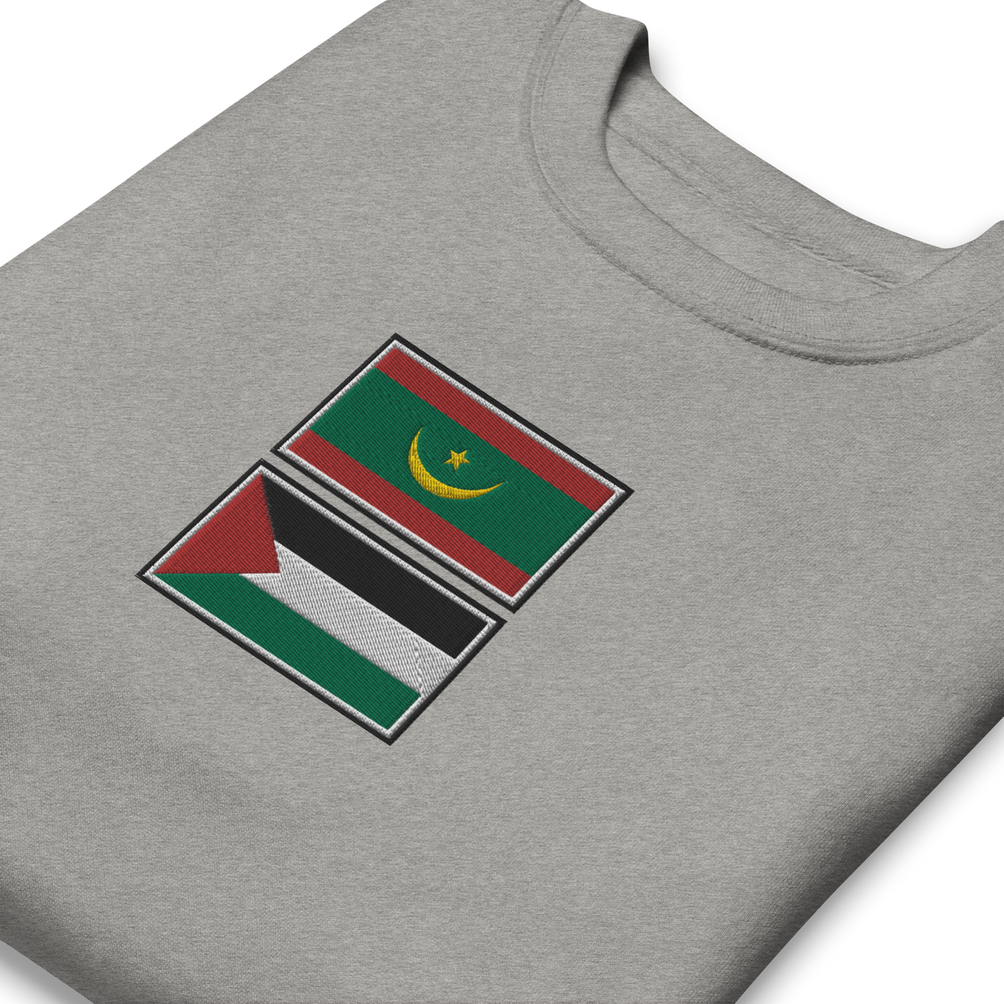 Mauritania x Palestine Embroidered Unisex Sweatshirt