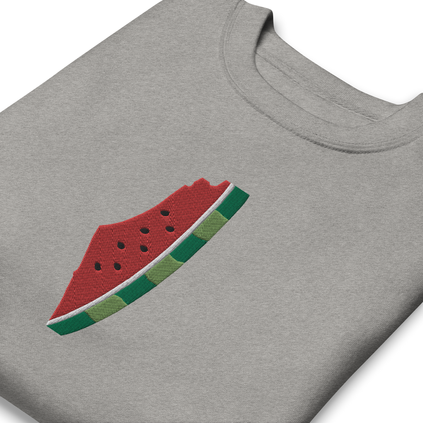 Palestine Watermelon Map Embroidered Unisex Sweatshirt