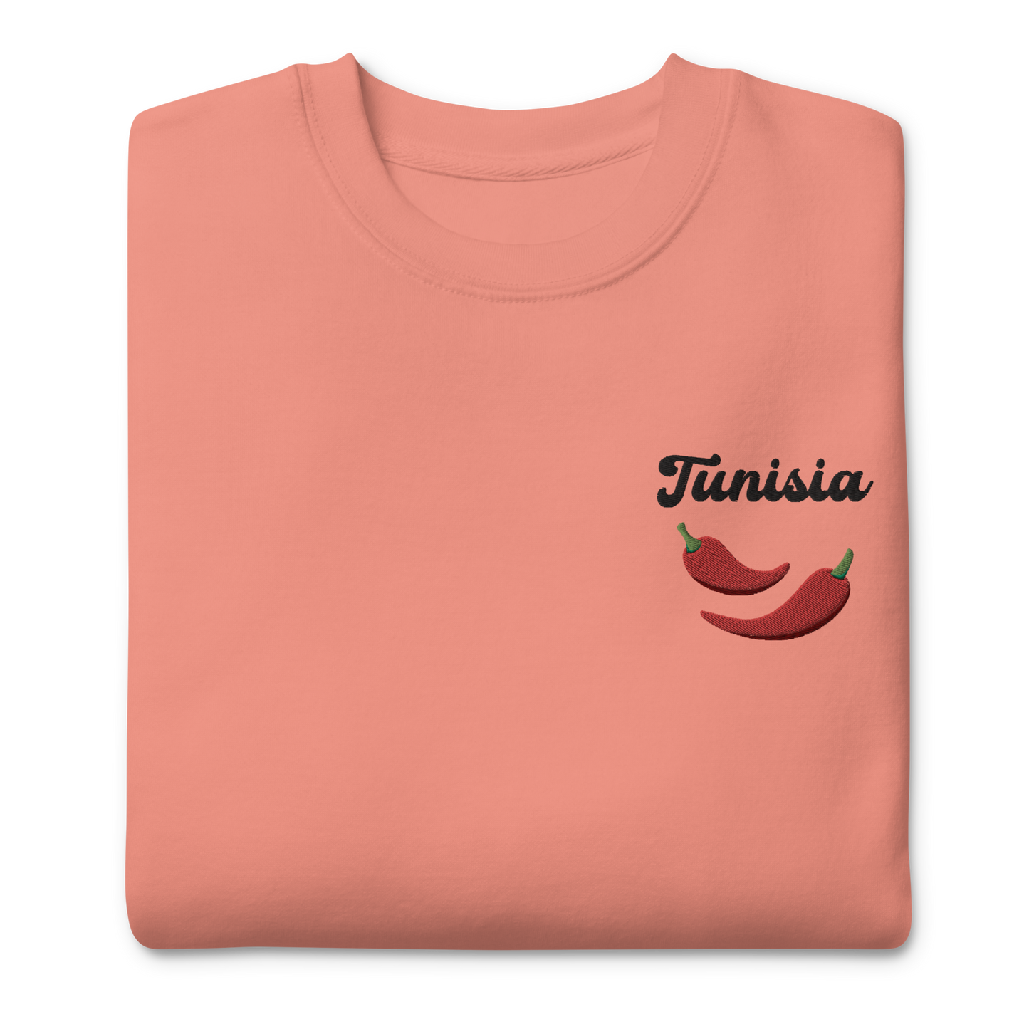 Tunisia Red Pepper Embroidered Unisex Sweatshirt 🌶️