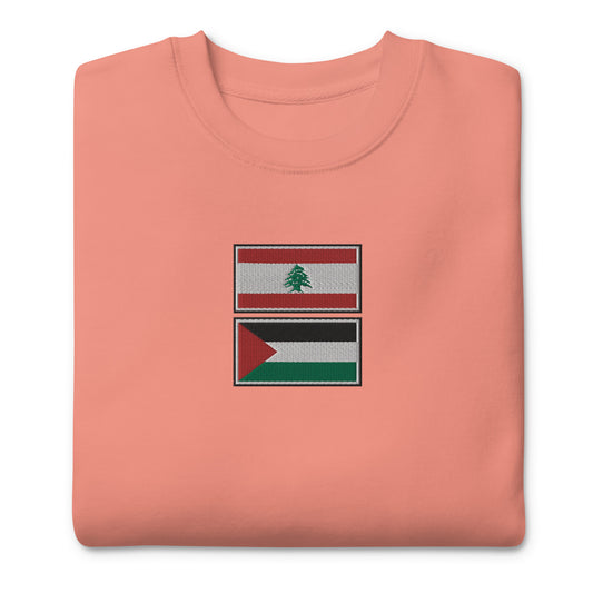 Lebanon x Palestine Embroidered Unisex Sweatshirt