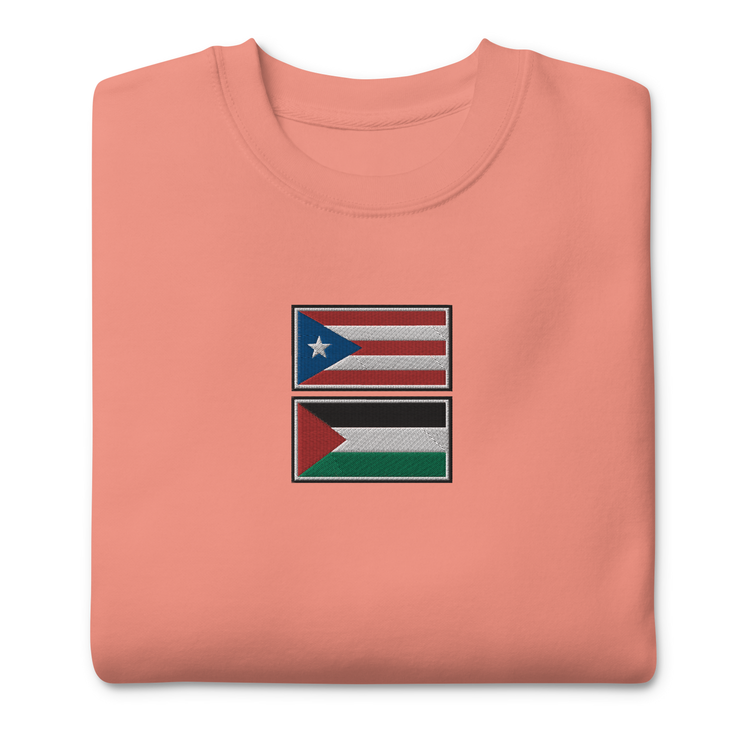 Puerto Rico x Palestine Embroidered Unisex Sweatshirt