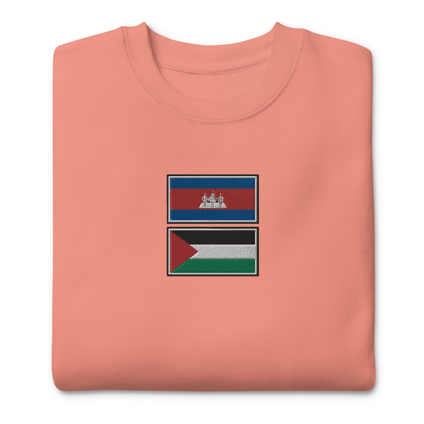 Cambodia x Palestine Embroidered Unisex Sweatshirt