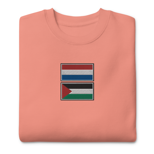 Netherlands x Palestine Embroidered Unisex Sweatshirt,