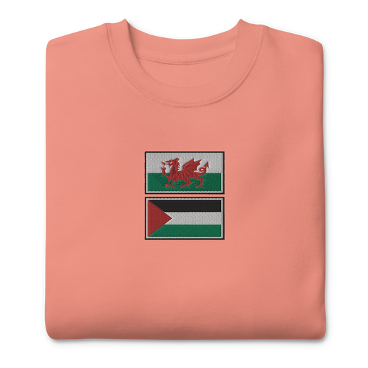 Wales x Palestine Embroidered Unisex Sweatshirt