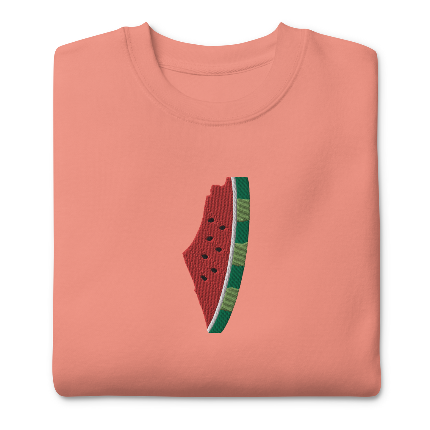 Palestine Watermelon Map Embroidered Unisex Sweatshirt