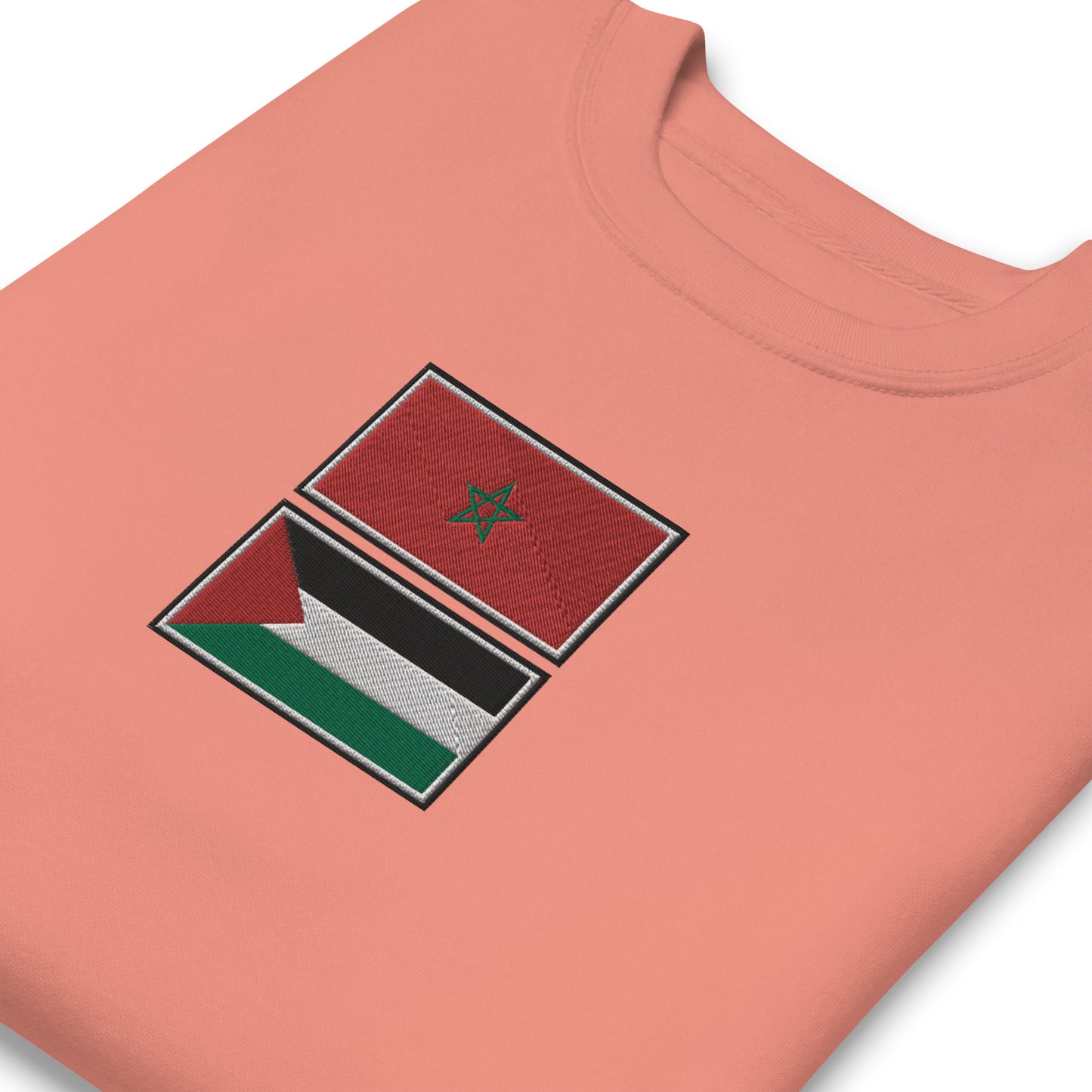 Morocco x Palestine Embroidered Unisex Sweatshirt