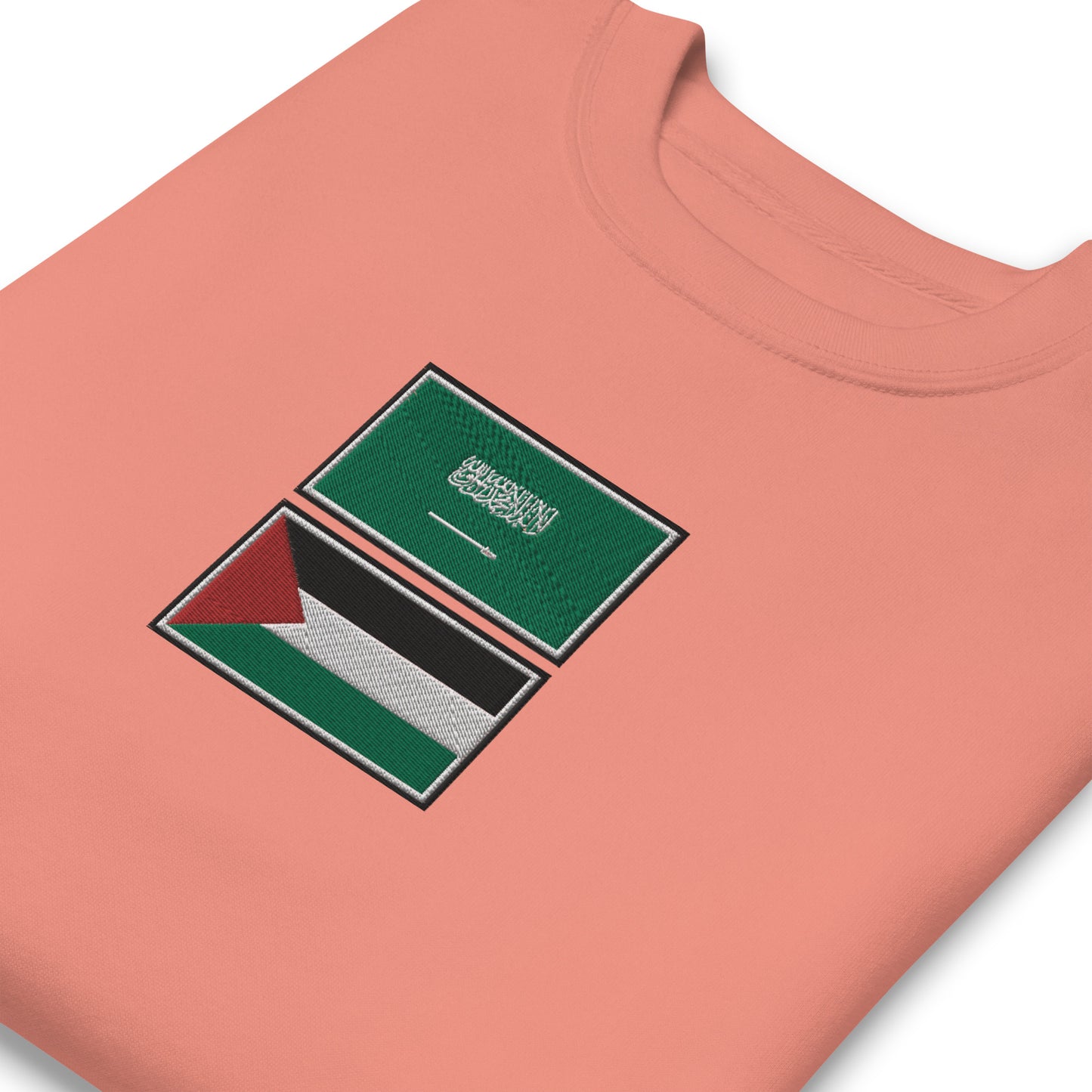 Saudi x Palestine Embroidered Unisex Sweatshirt