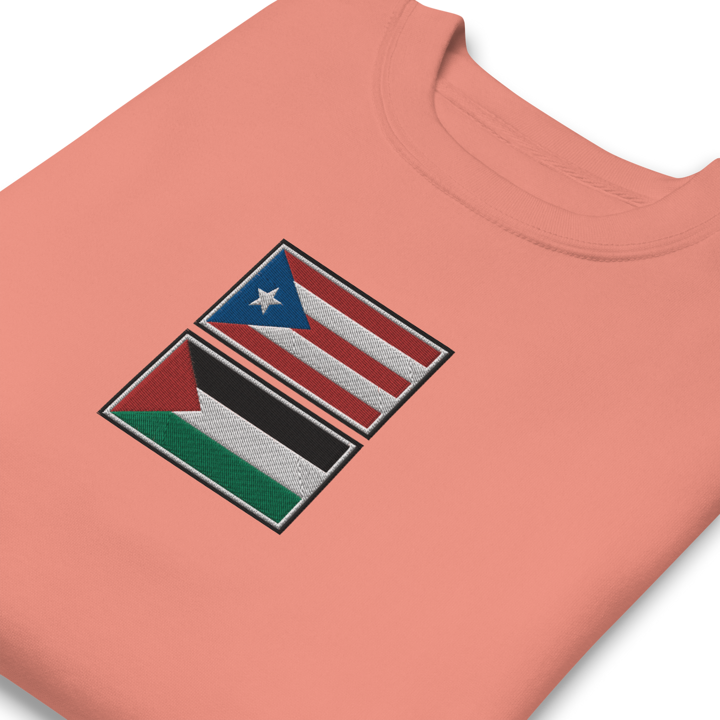 Puerto Rico x Palestine Embroidered Unisex Sweatshirt