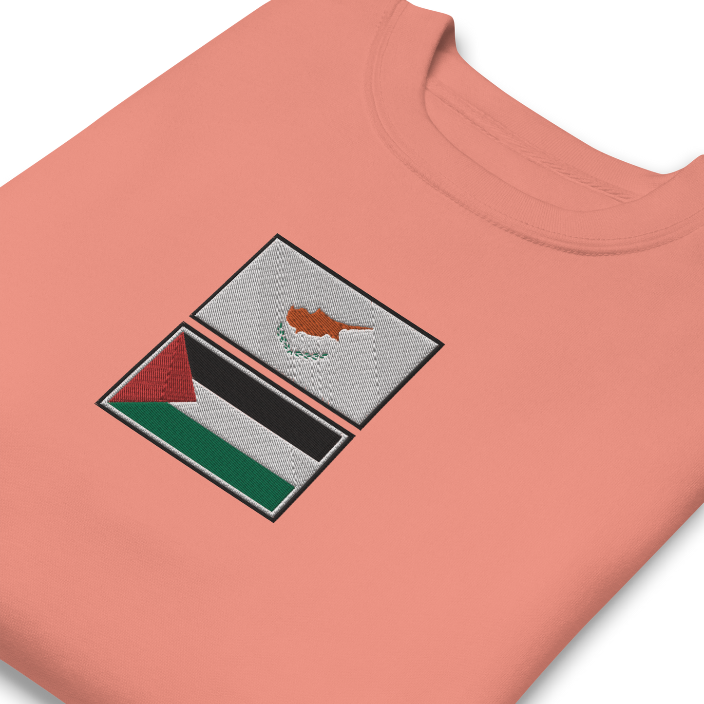 Cyprus x Palestine Embroidered Unisex Sweatshirt