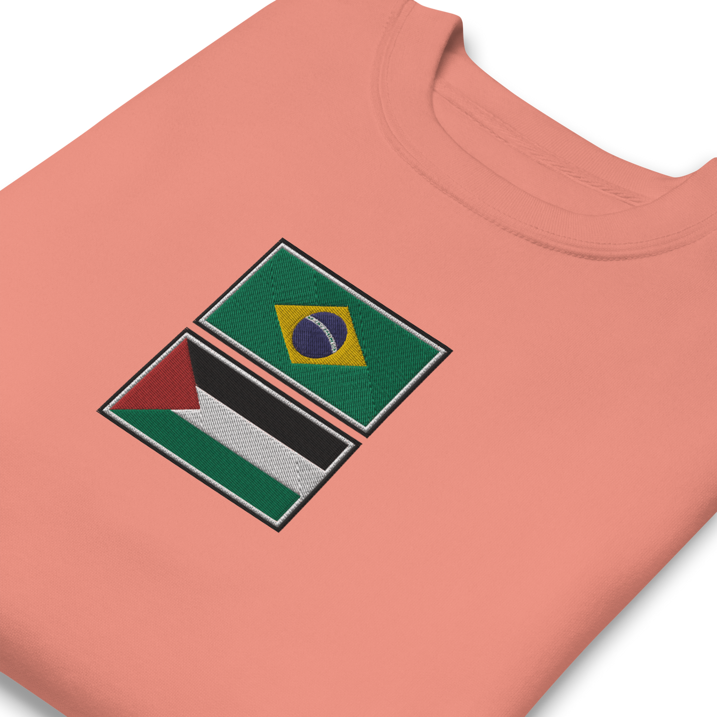 Brazil x Palestine Embroidered Unisex Sweatshirt