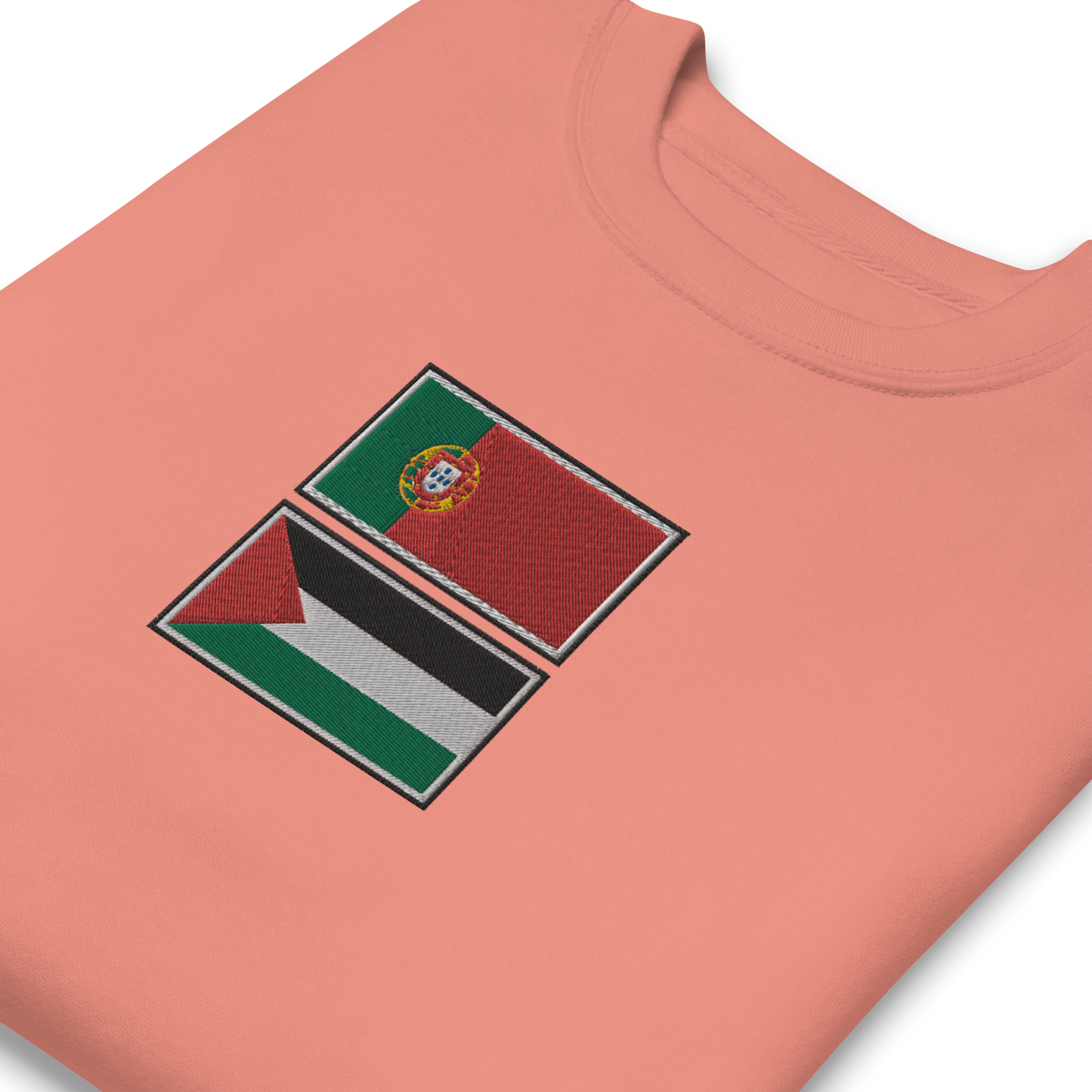 Portugal x Palestine Embroidered Unisex Sweatshirt