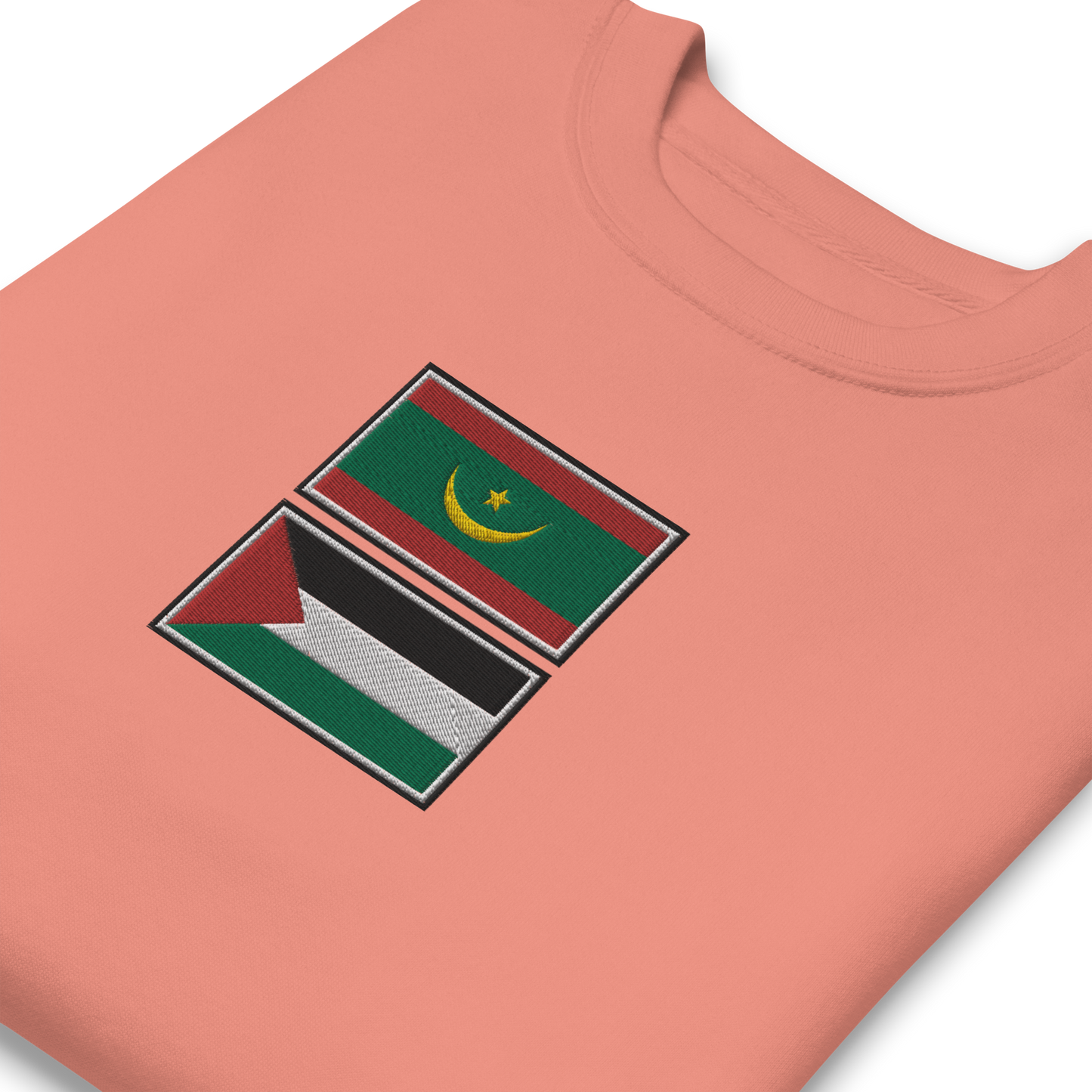 Mauritania x Palestine Embroidered Unisex Sweatshirt