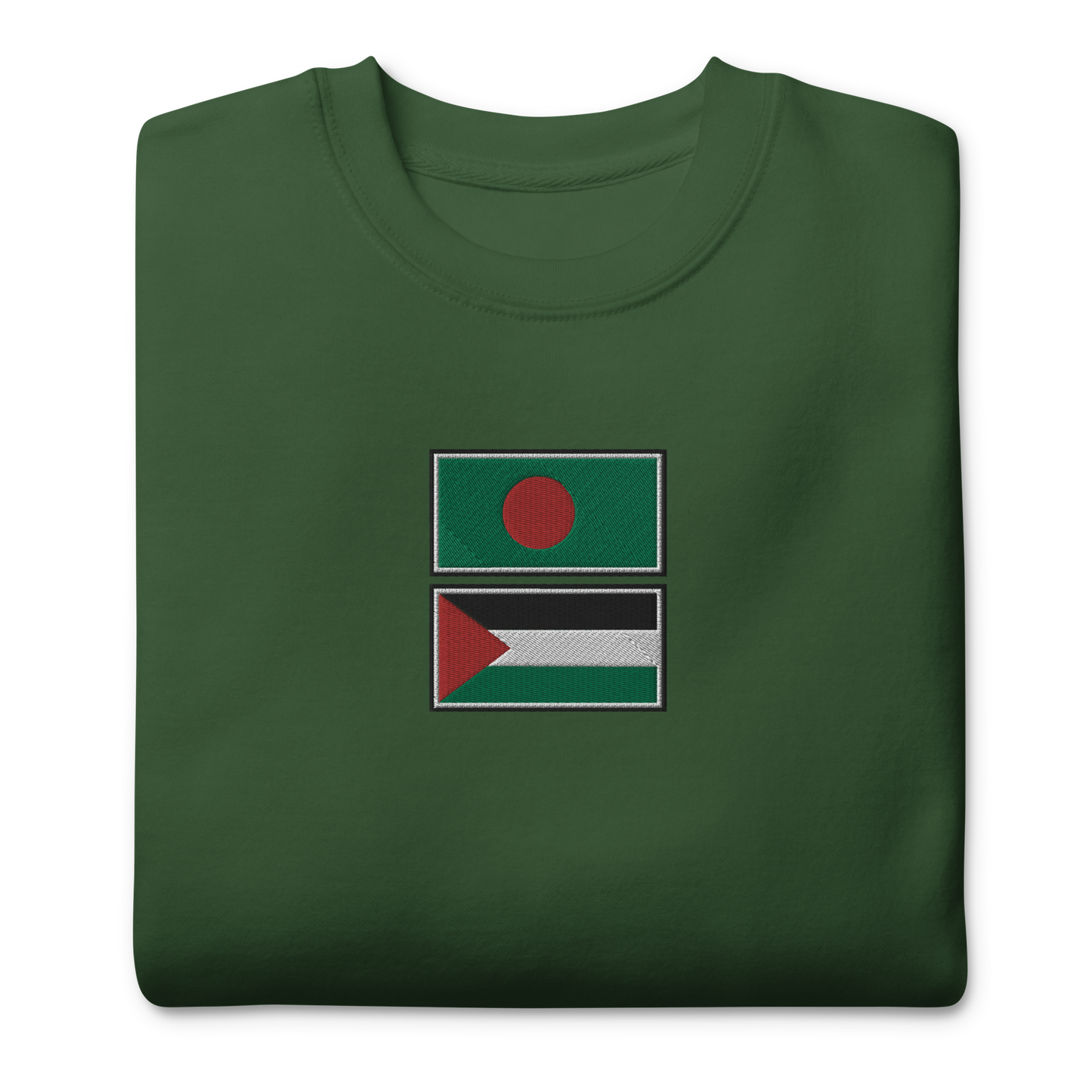 Bangladesh x Palestine Embroidered Unisex Sweatshirt