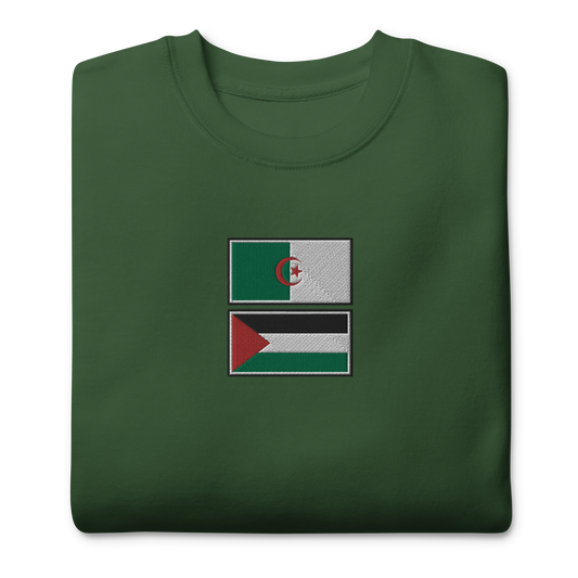 Algeria x Palestine Embroidered Unisex Sweatshirt