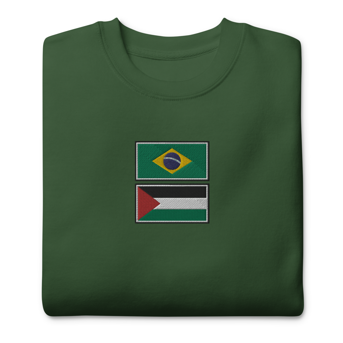 Brazil x Palestine Embroidered Unisex Sweatshirt