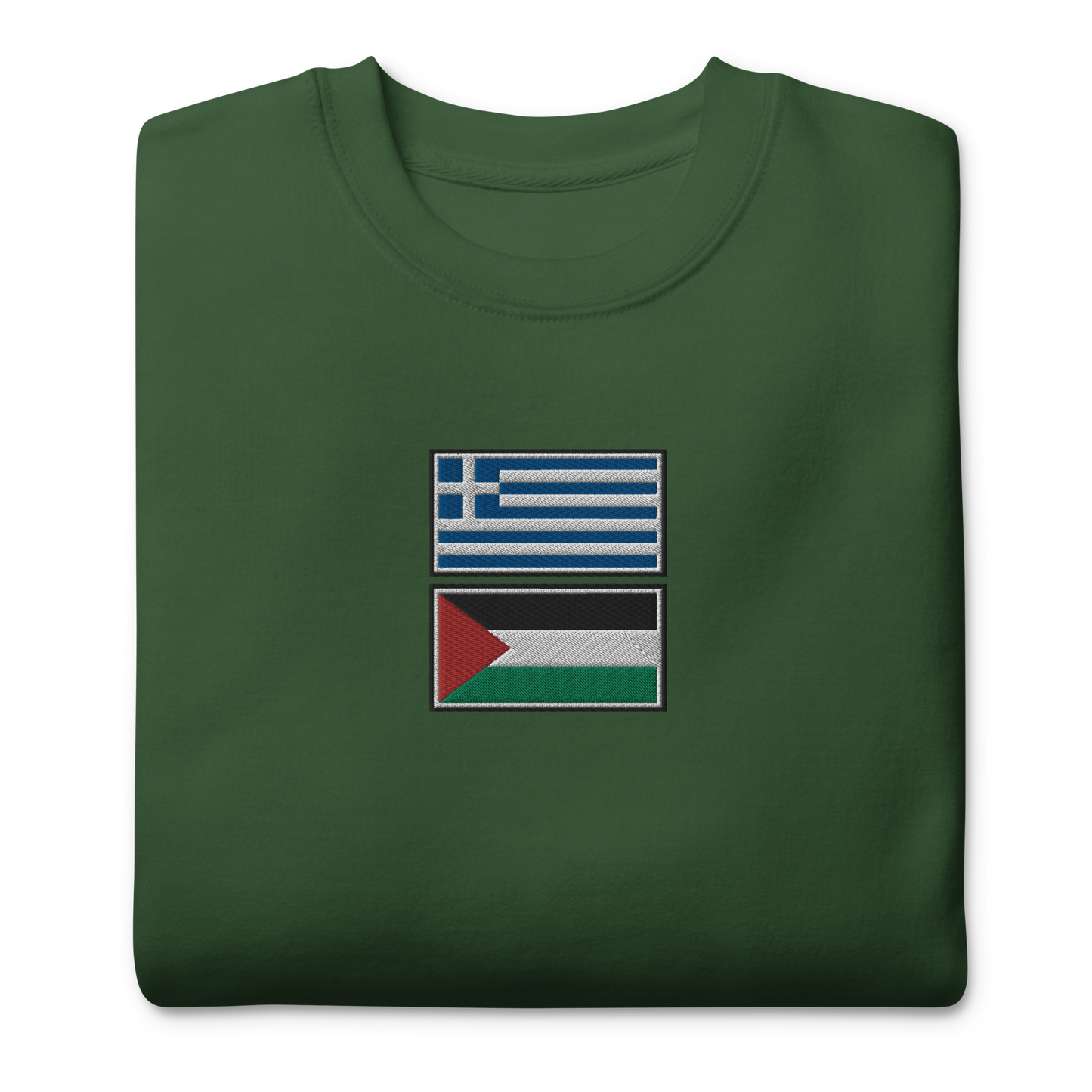 Greece x Palestine Embroidered Unisex Sweatshirt