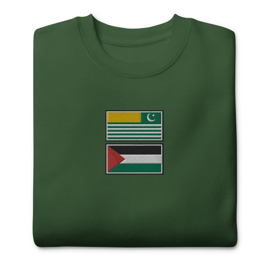 Kashmir x Palestine Embroidered Unisex Sweatshirt