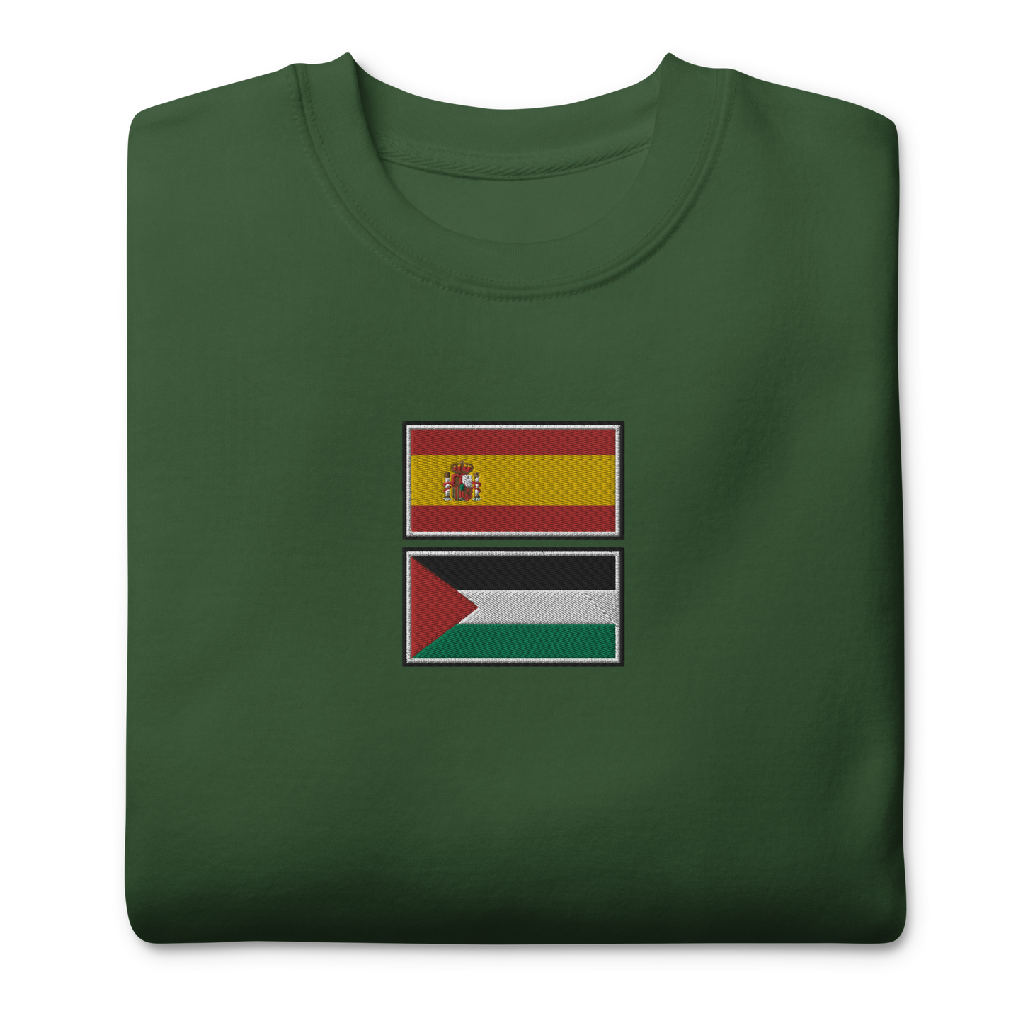 Spain x Palestine Embroidered Unisex Sweatshirt