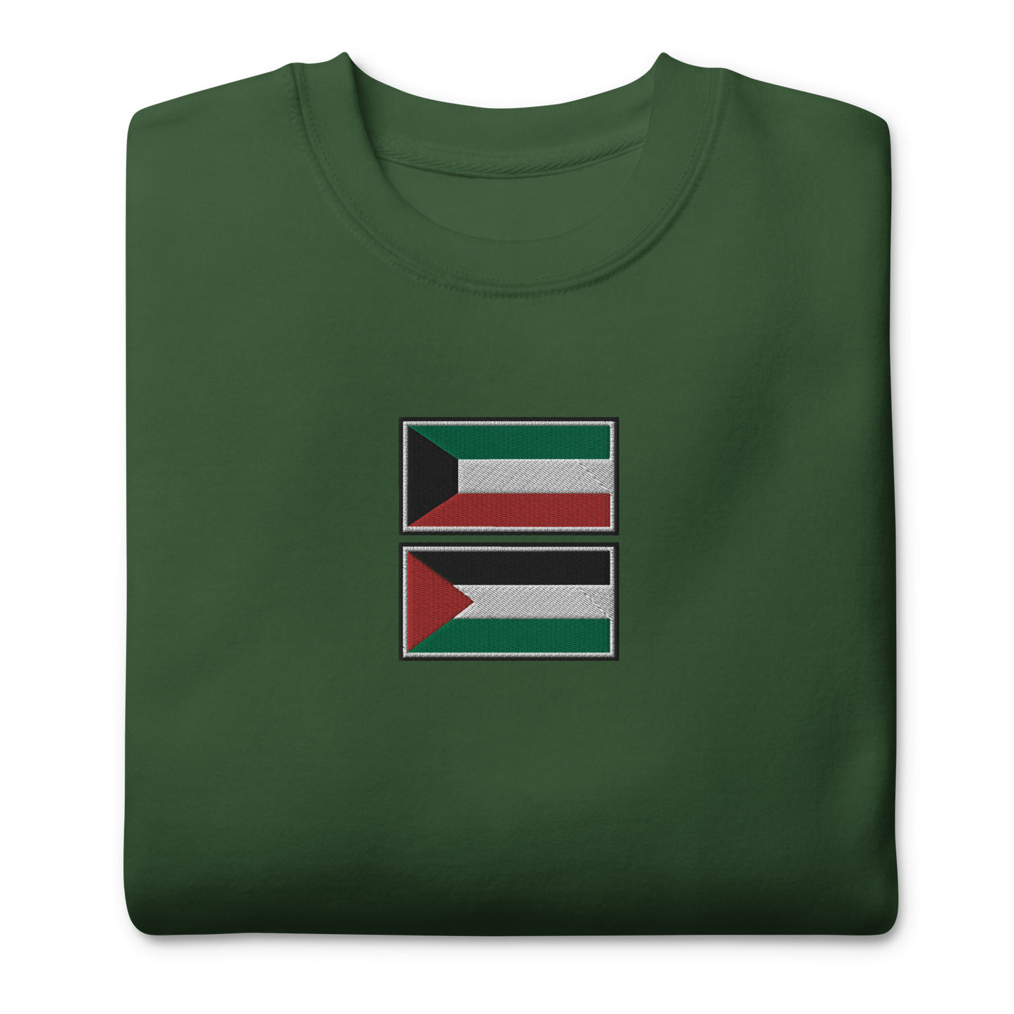 Kuwait x Palestine Embroidered Unisex Sweatshirt