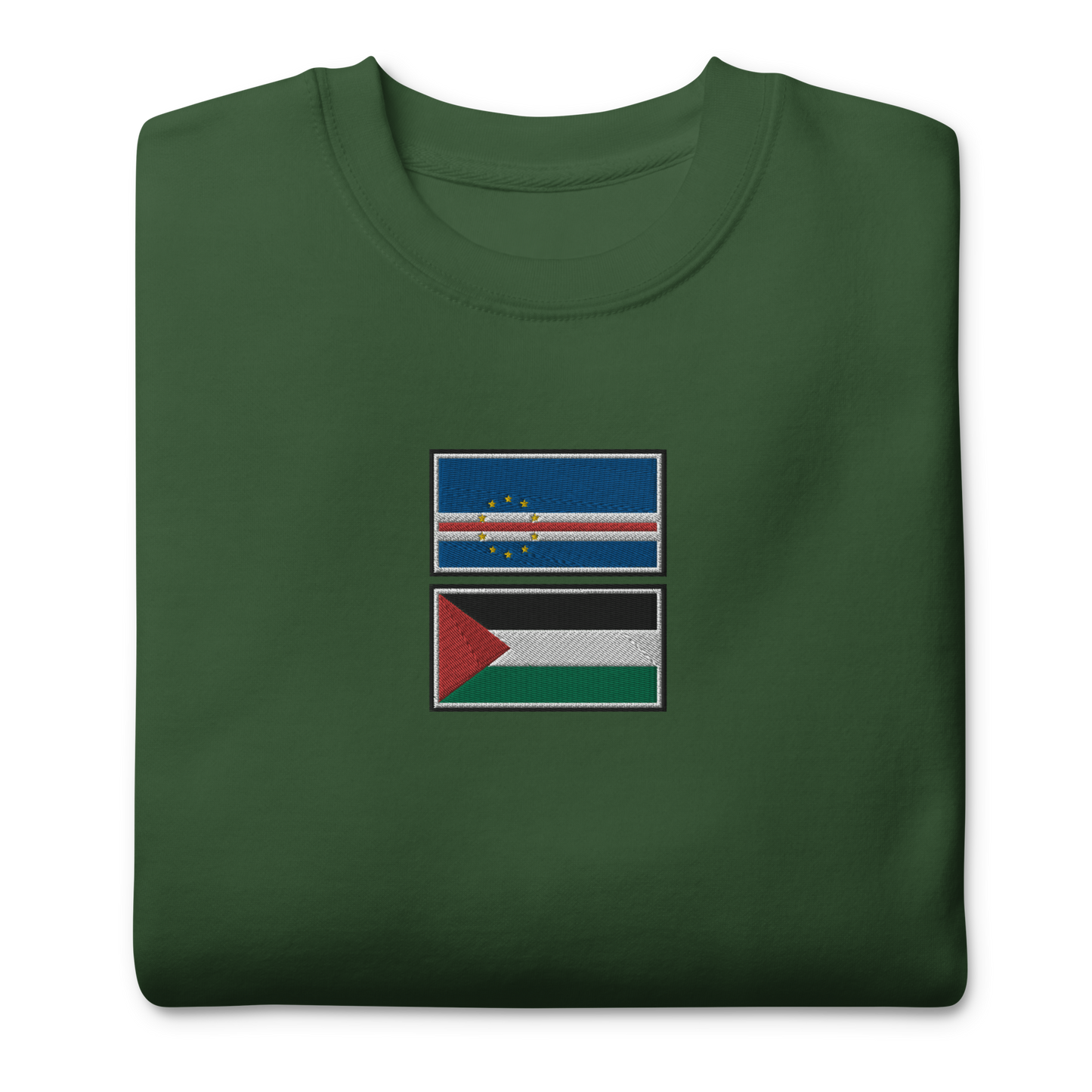 Cape Verde x Palestine Embroidered Unisex Sweatshirt