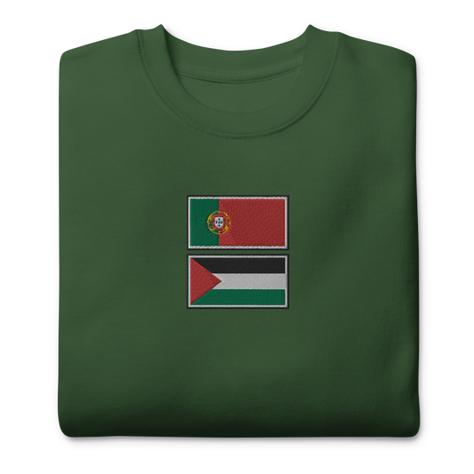 Portugal x Palestine Embroidered Unisex Sweatshirt