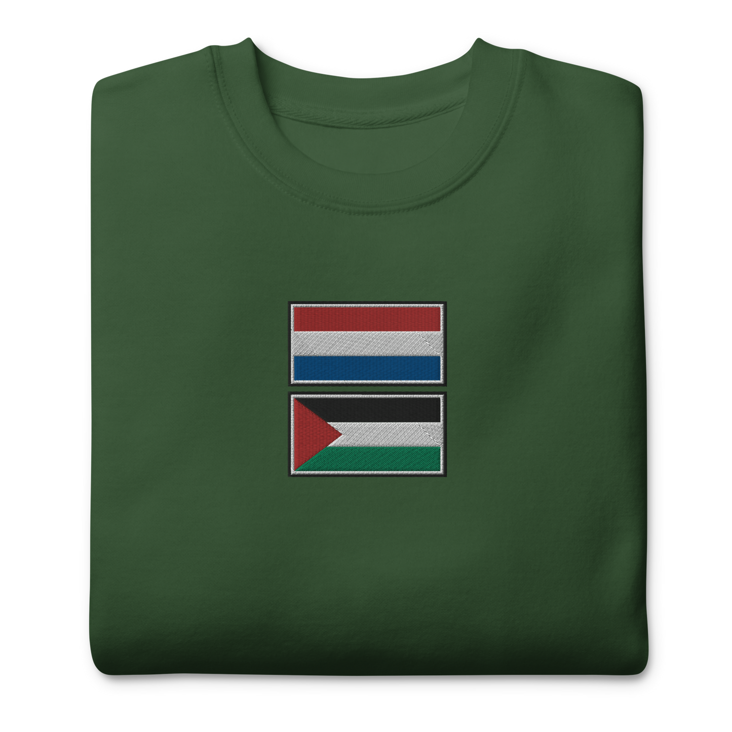 Netherlands x Palestine Embroidered Unisex Sweatshirt,