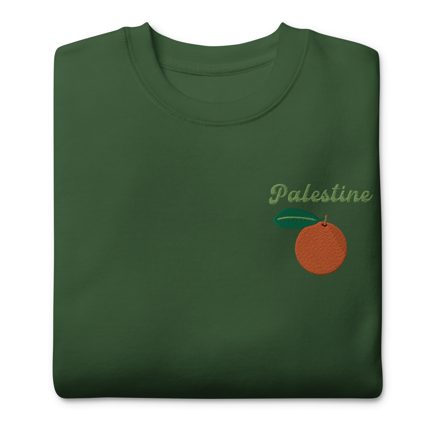 Palestine Orange Embroidered Unisex Sweatshirt