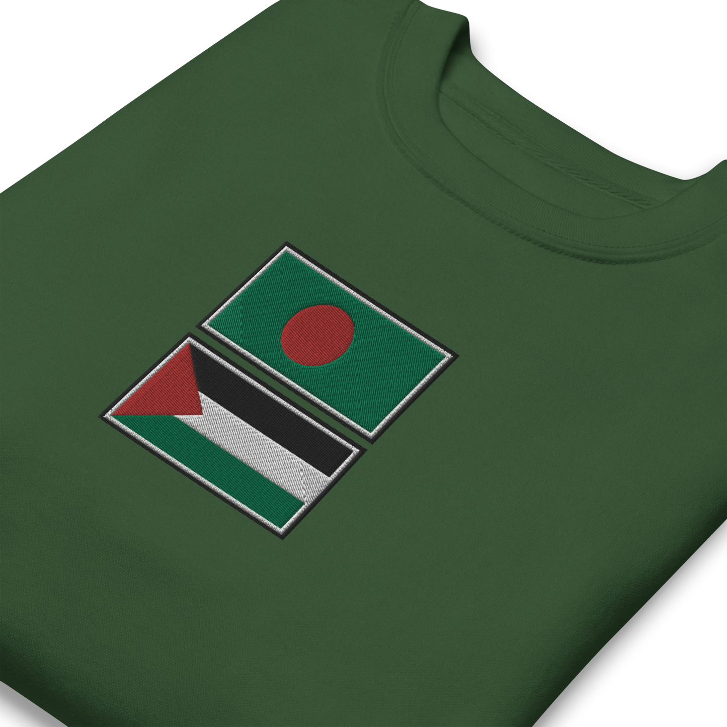 Bangladesh x Palestine Embroidered Unisex Sweatshirt