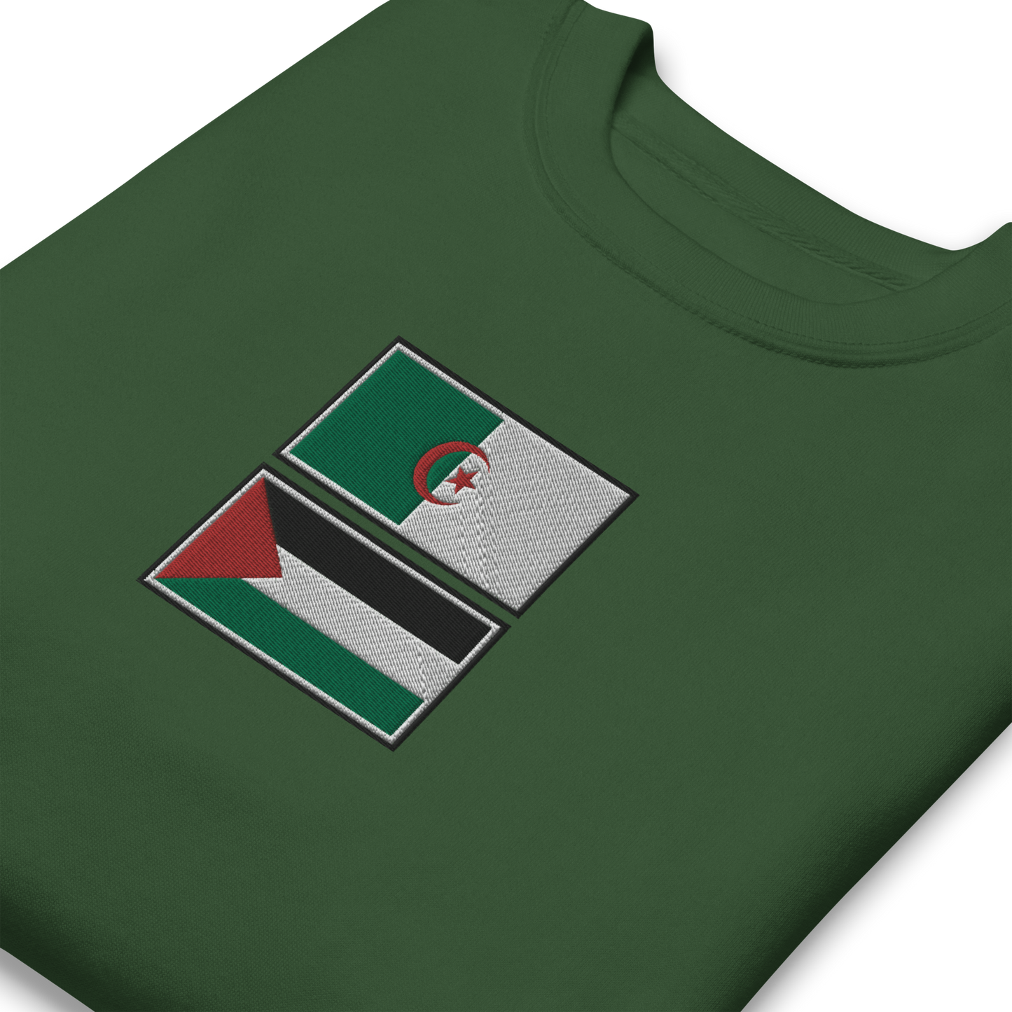 Algeria x Palestine Embroidered Unisex Sweatshirt