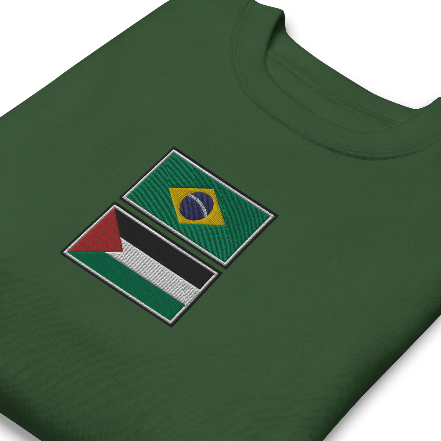 Brazil x Palestine Embroidered Unisex Sweatshirt