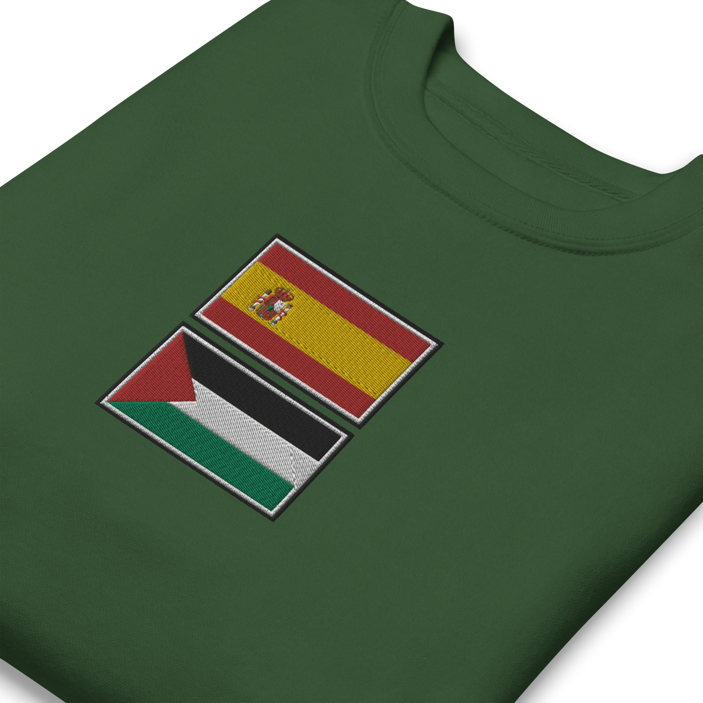 Spain x Palestine Embroidered Unisex Sweatshirt