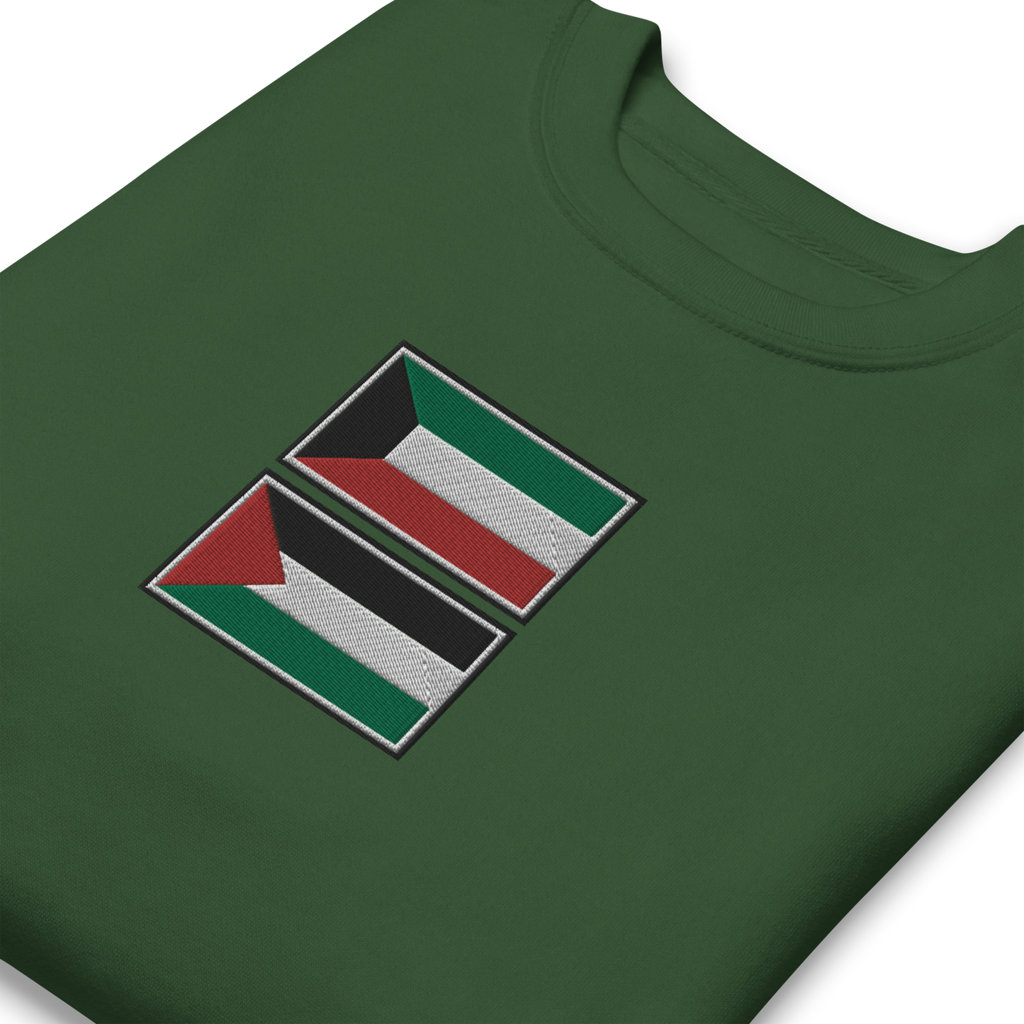 Kuwait x Palestine Embroidered Unisex Sweatshirt