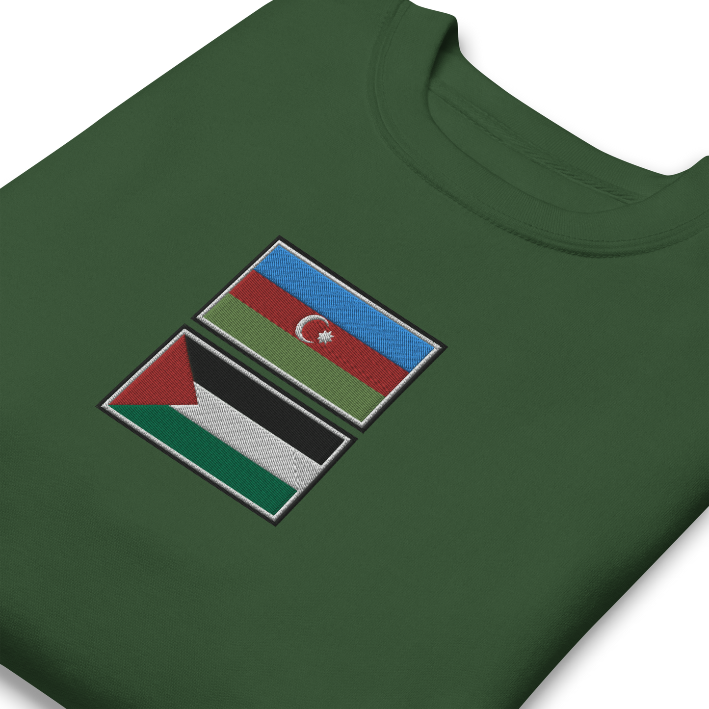 Azerbaijan x Palestine Embroidered Unisex Sweatshirt