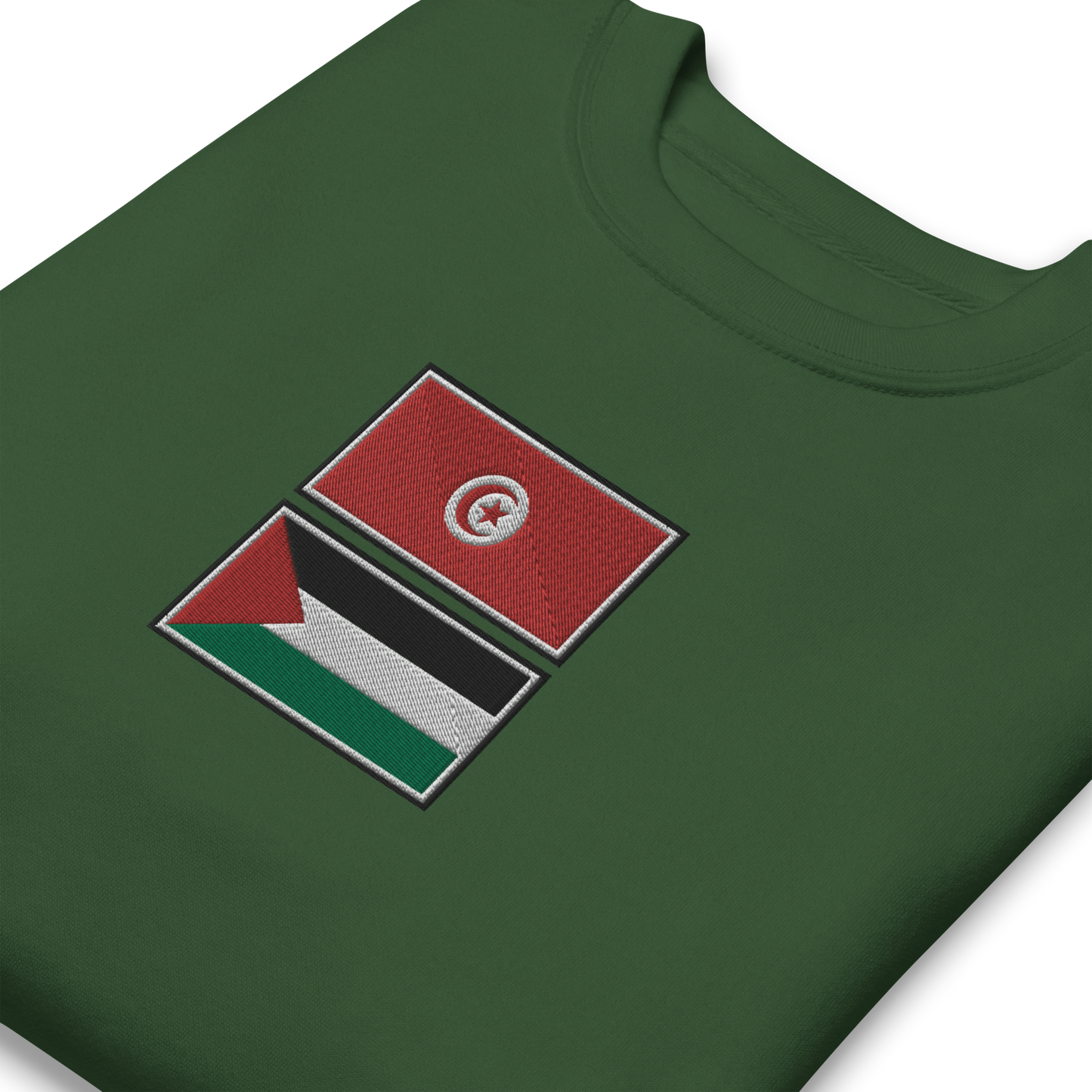 Tunisia x Palestine Embroidered Unisex Sweatshirt