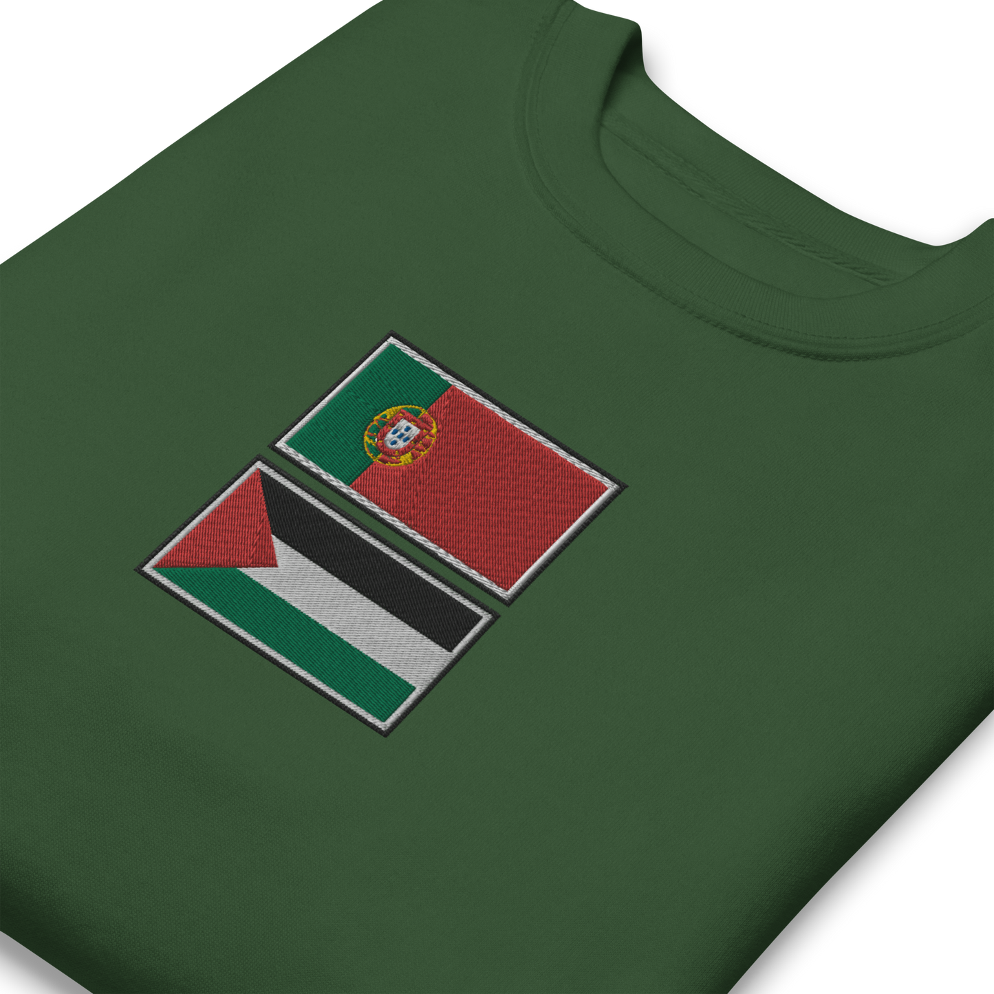 Portugal x Palestine Embroidered Unisex Sweatshirt