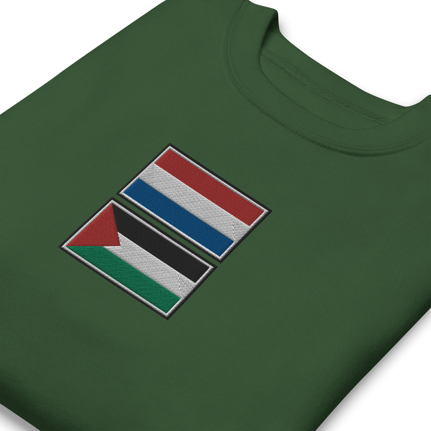 Netherlands x Palestine Embroidered Unisex Sweatshirt,