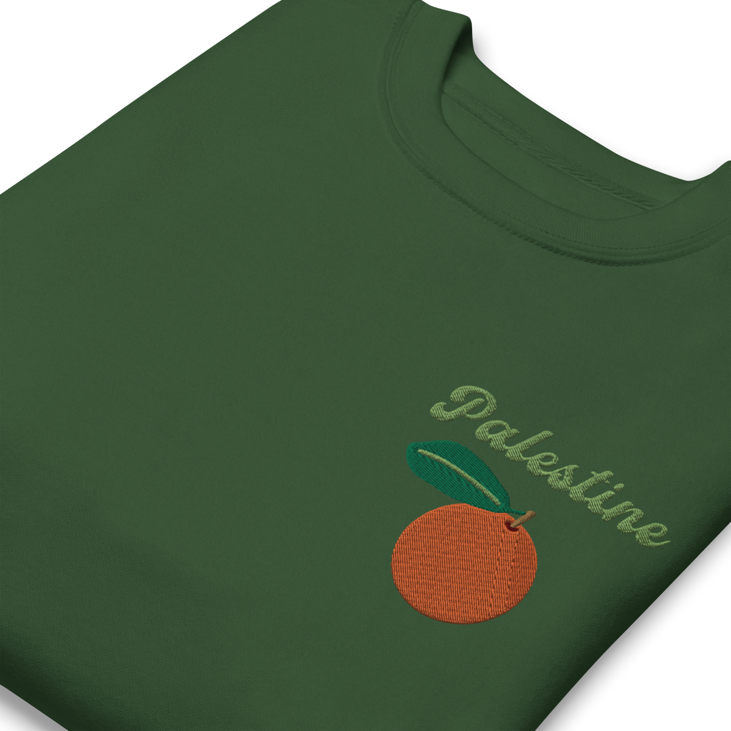 Palestine Orange Embroidered Unisex Sweatshirt