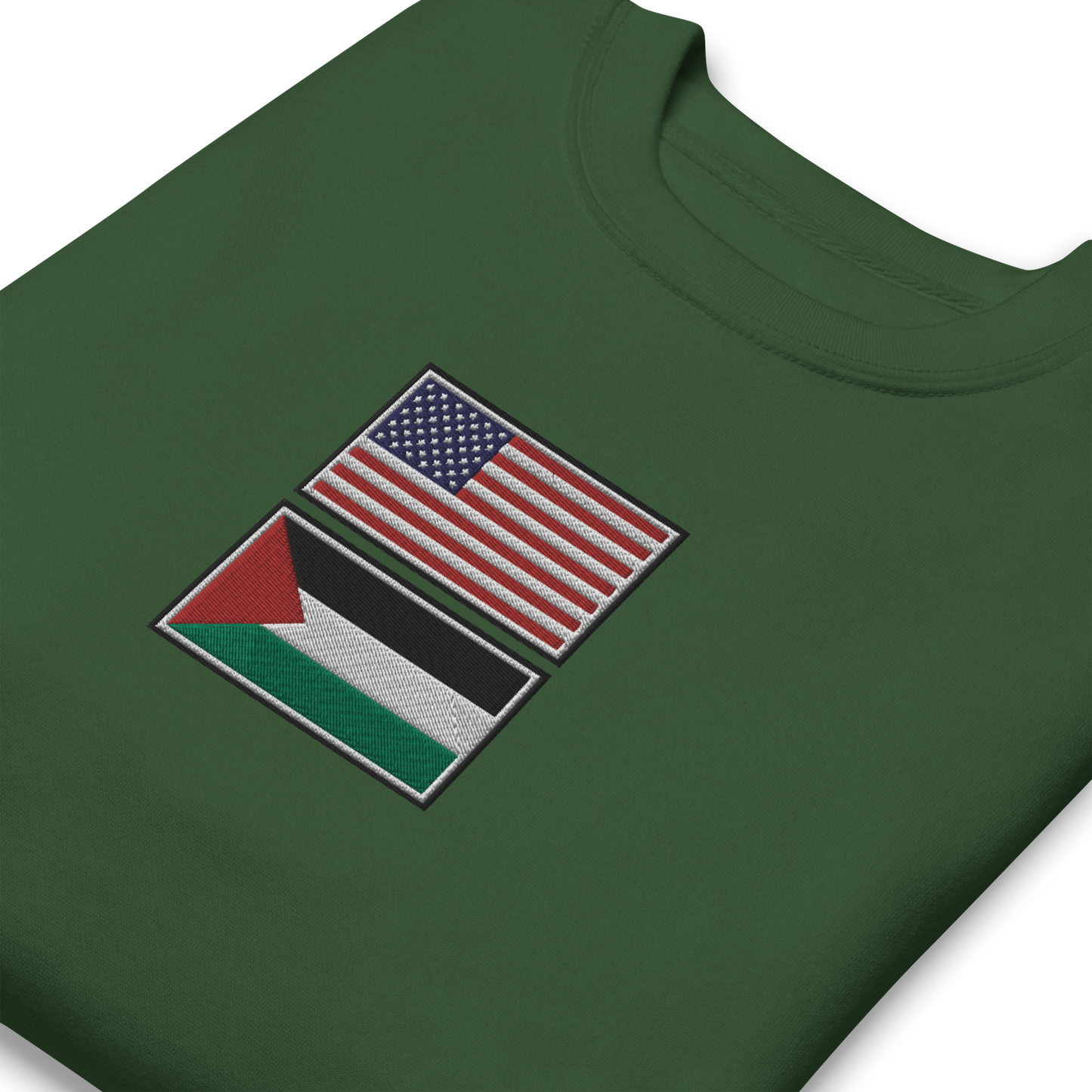 USA x Palestine Embroidered Unisex Sweatshirt