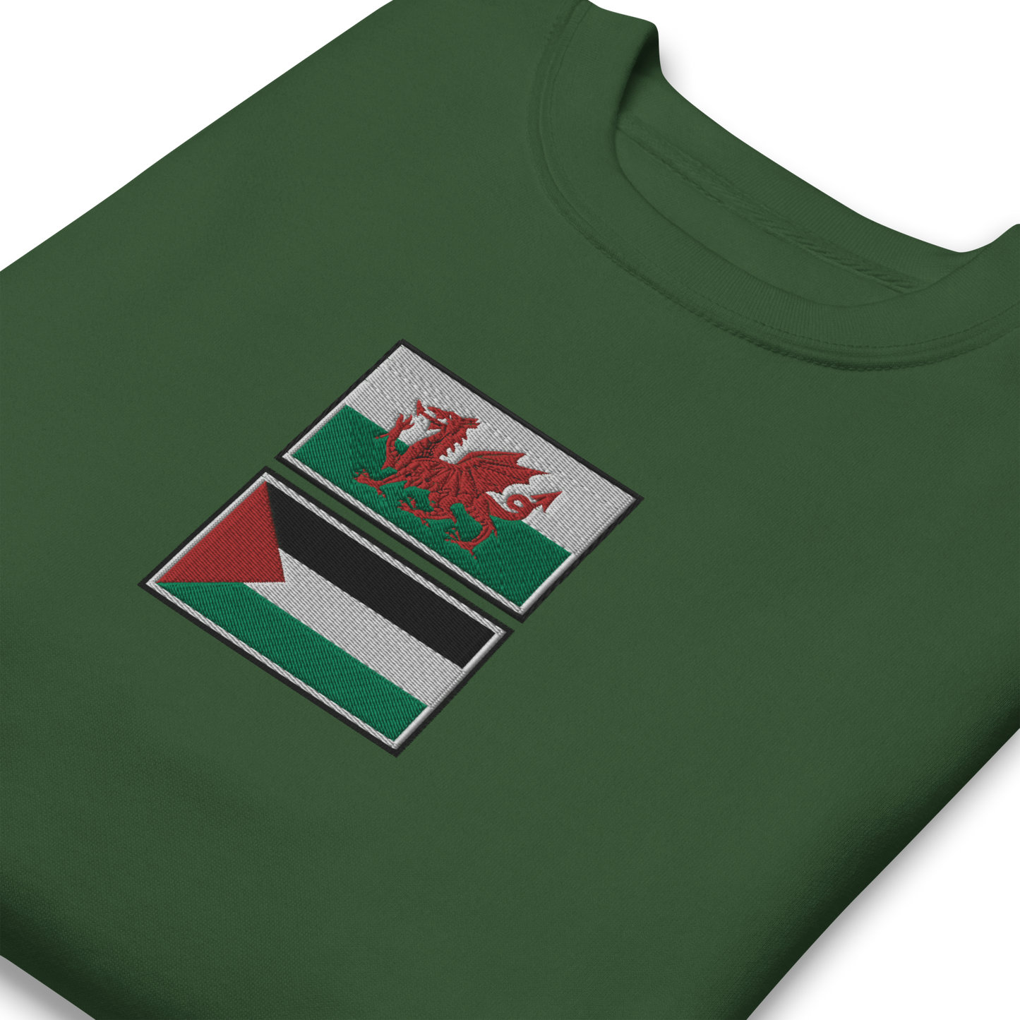 Wales x Palestine Embroidered Unisex Sweatshirt