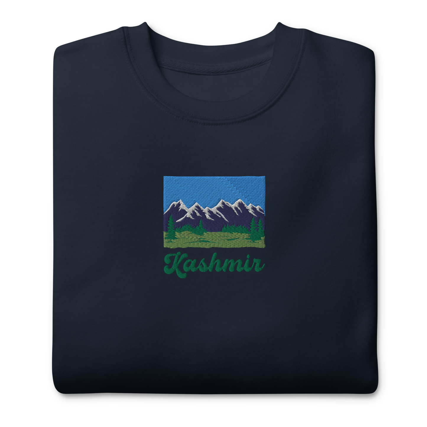 Kashmir Mountains Embroidered Unisex Sweatshirt