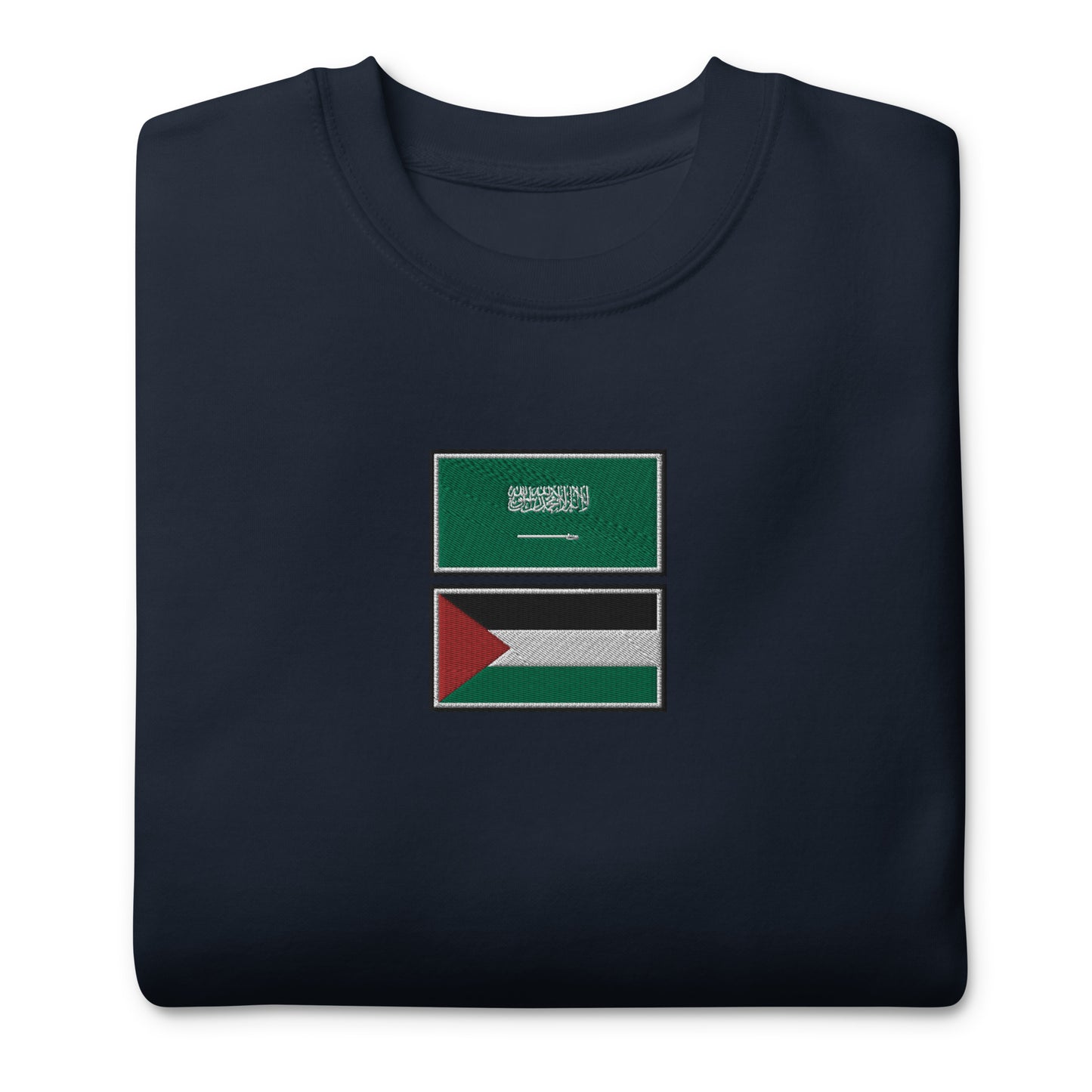 Saudi x Palestine Embroidered Unisex Sweatshirt