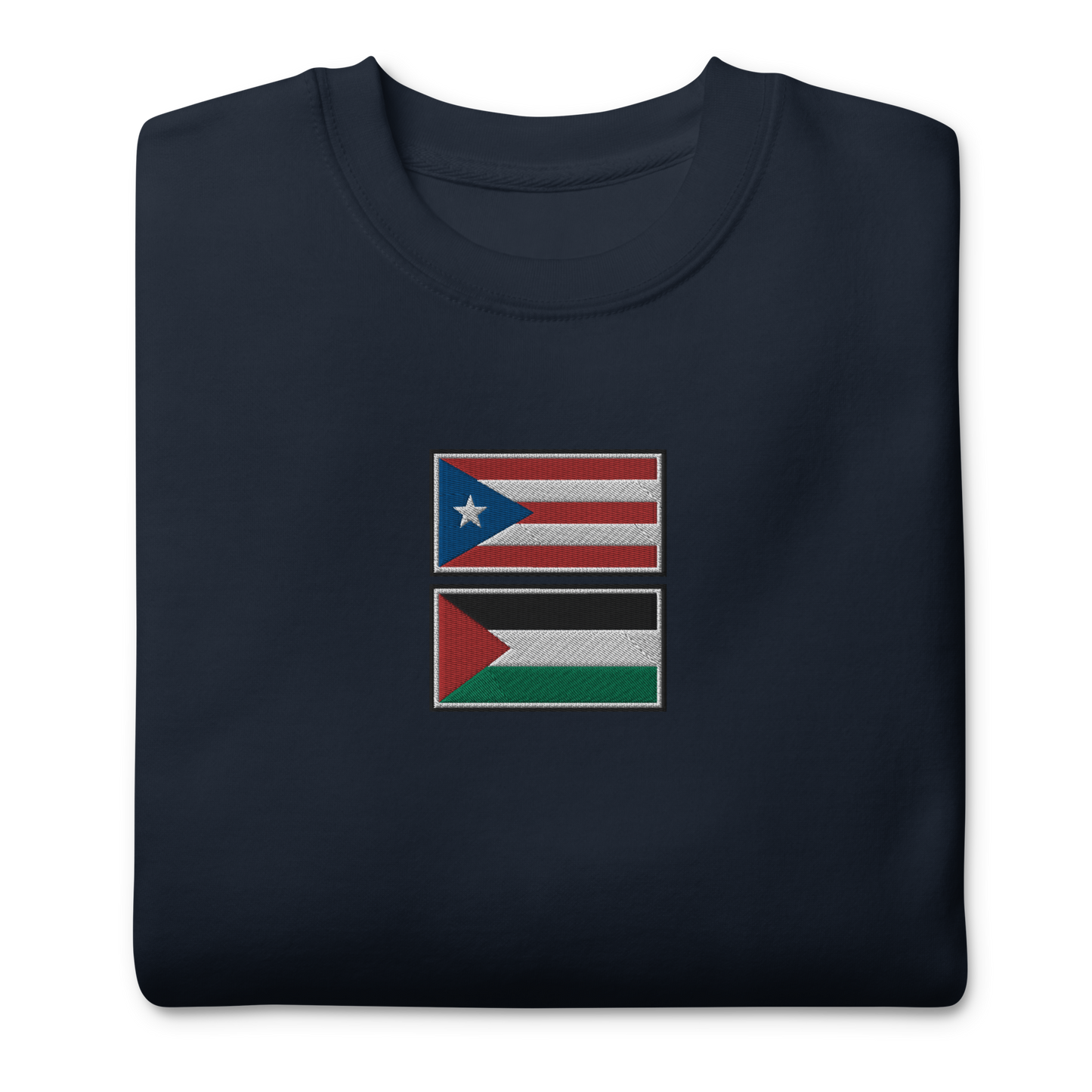 Puerto Rico x Palestine Embroidered Unisex Sweatshirt