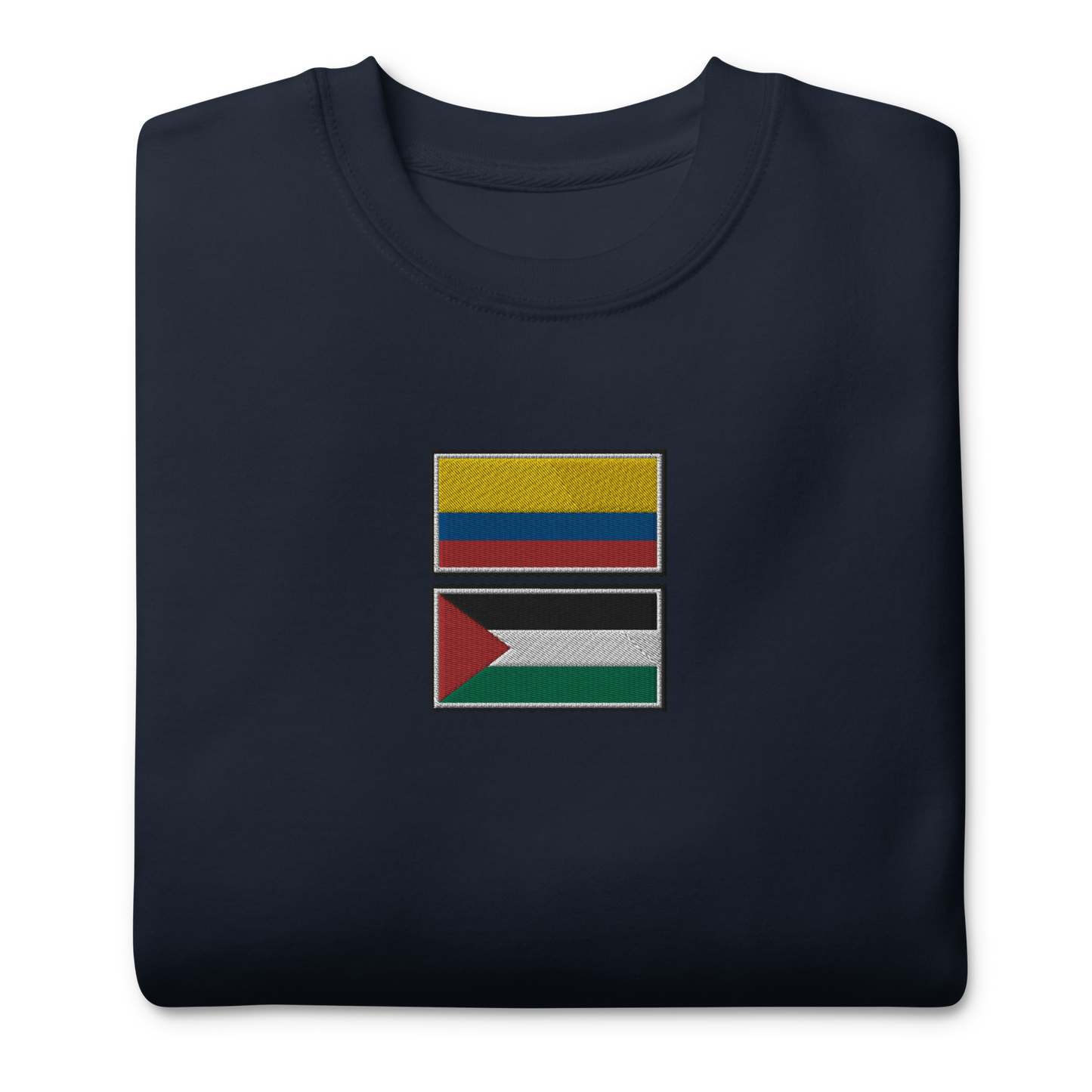 Colombia x Palestine Embroidered Unisex Sweatshirt