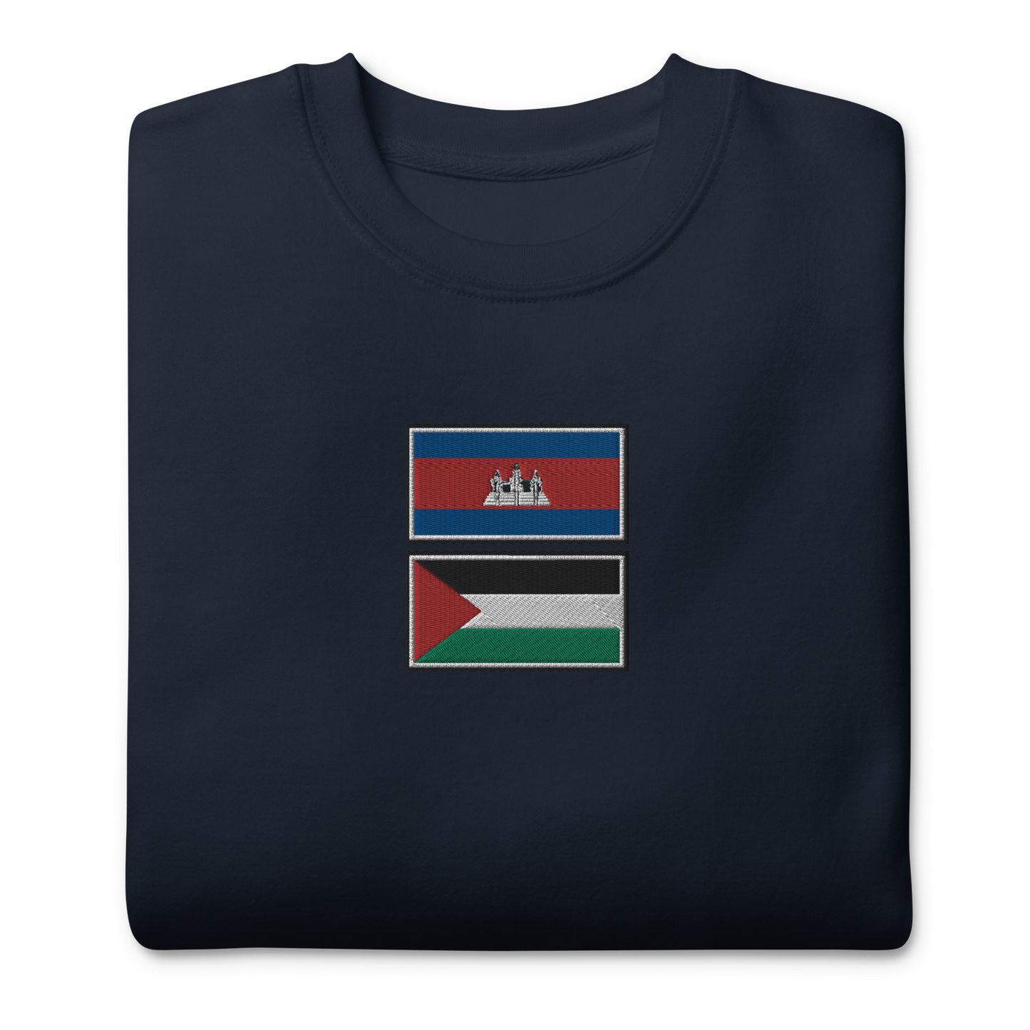 Cambodia x Palestine Embroidered Unisex Sweatshirt