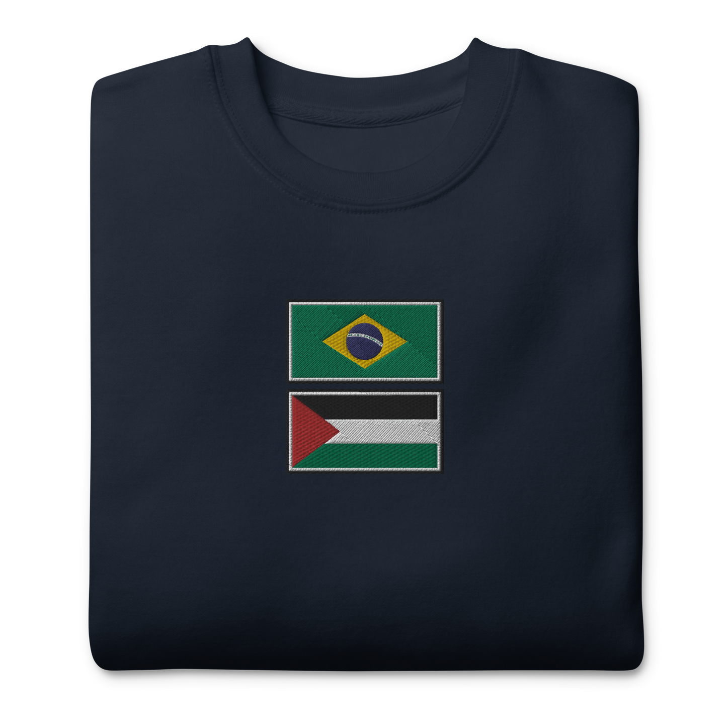 Brazil x Palestine Embroidered Unisex Sweatshirt